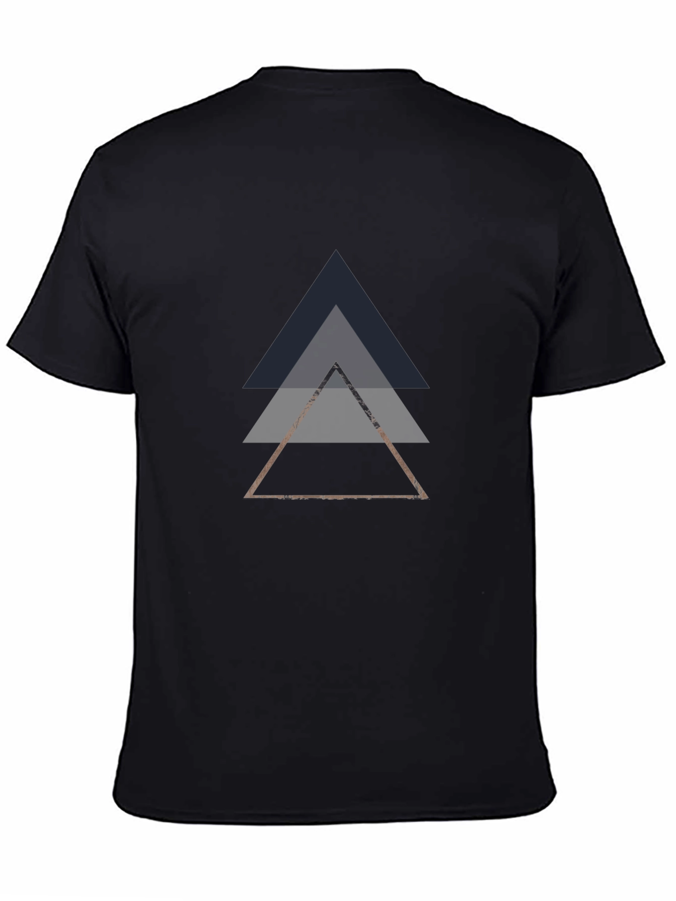 Geometric Triangle Graphic Tee - Modern Black T-Shirt