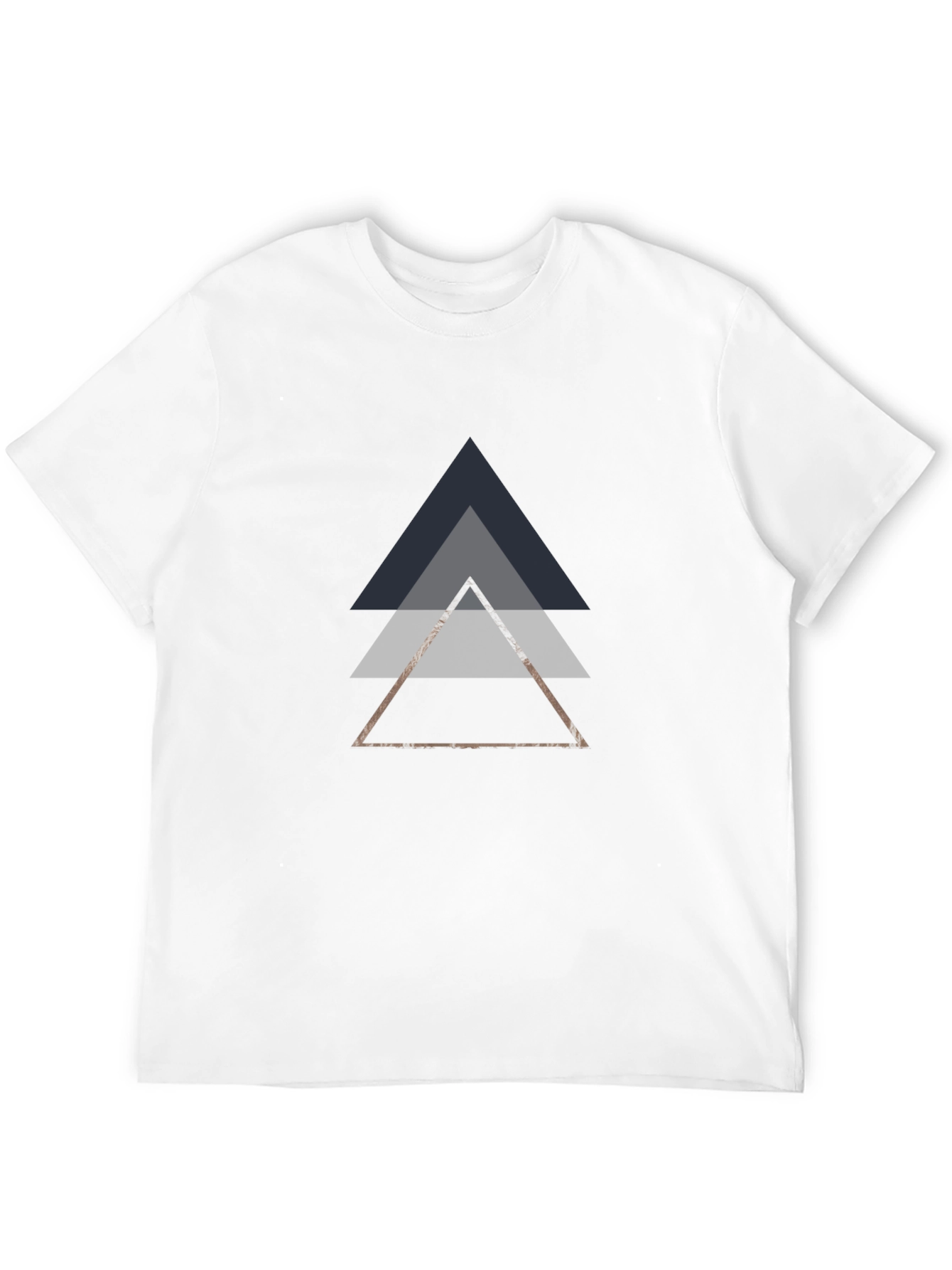 Geometric Triangle Graphic Tee - Modern Black T-Shirt