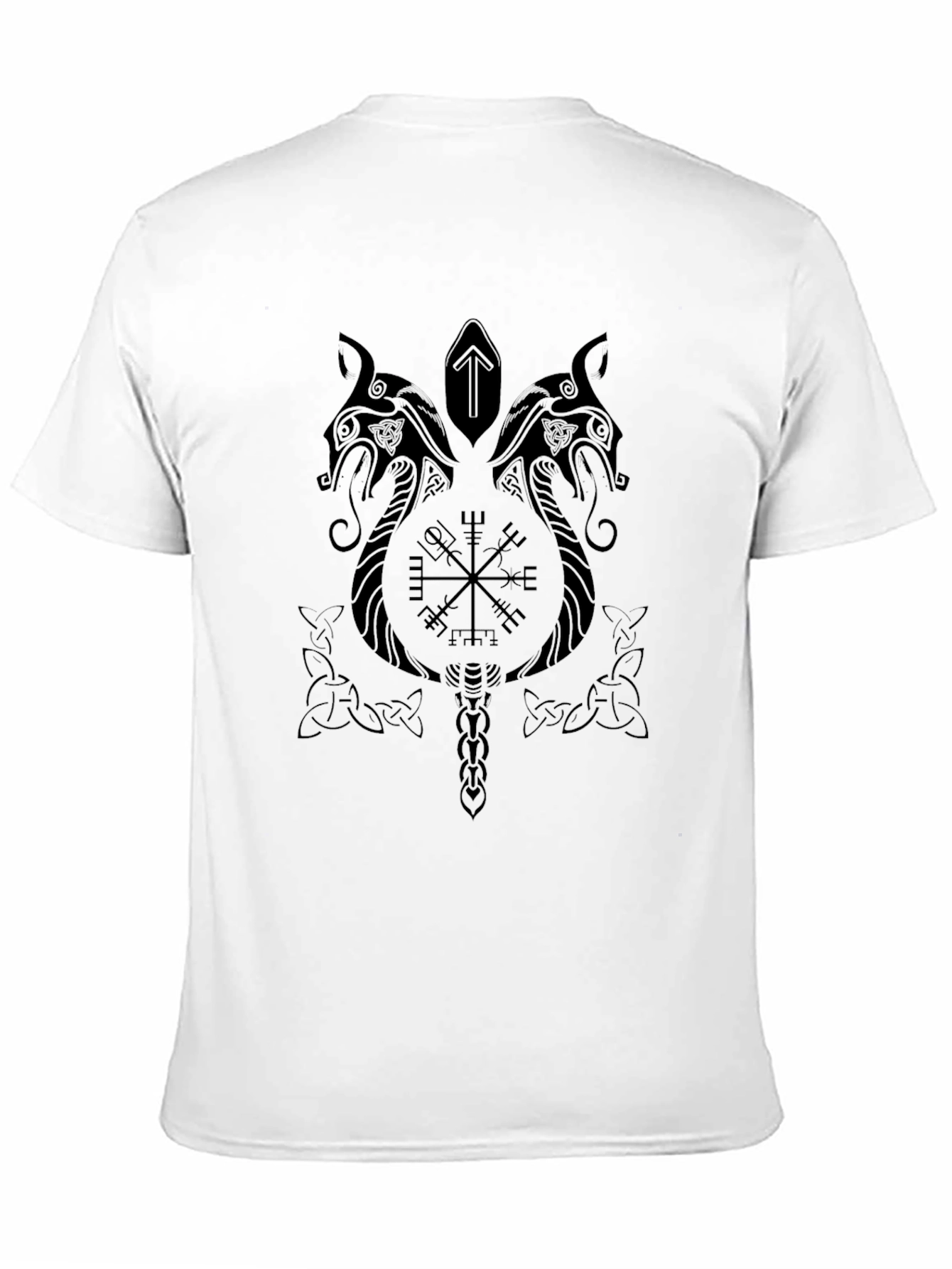 Viking Dragon Compass Black T-Shirt