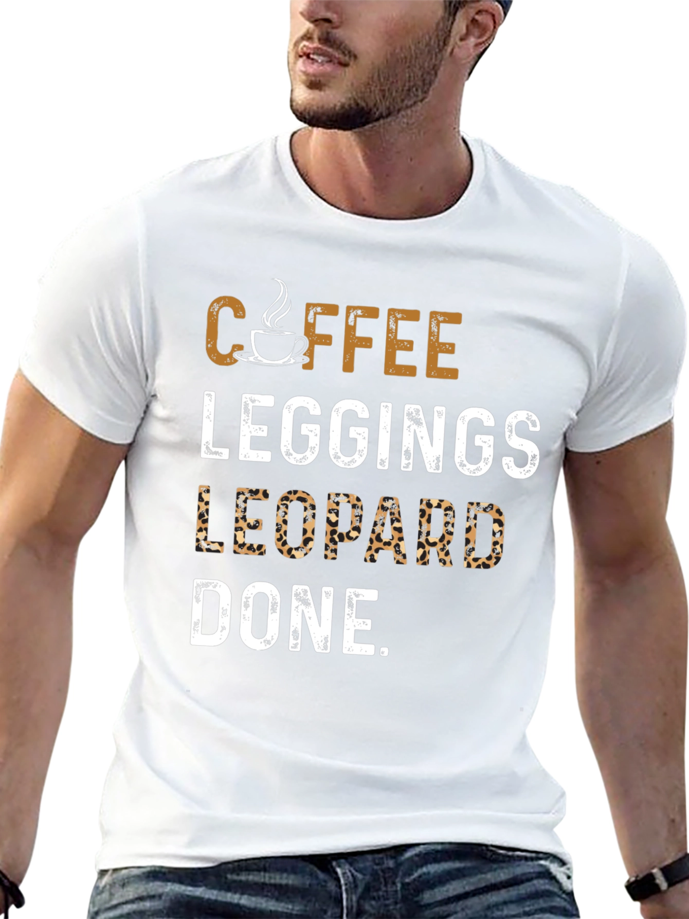 Coffee Leggings Leopard Done. T-Shirt