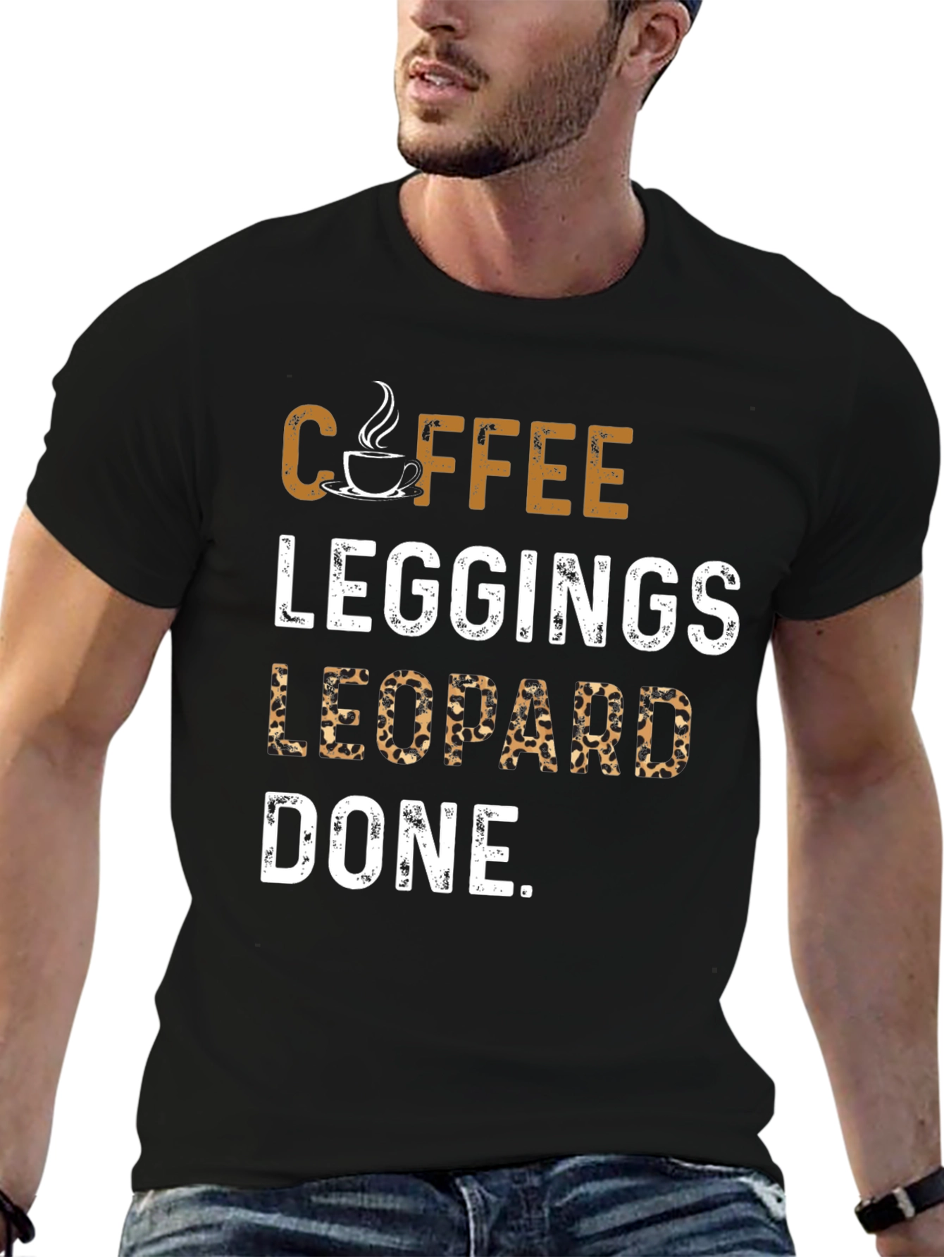 Coffee Leggings Leopard Done. T-Shirt