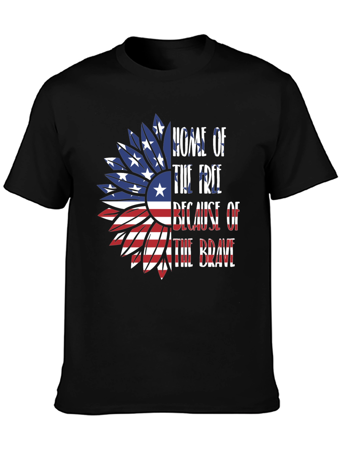 Patriotic Sunflower Graphic Tee - Home of the Free