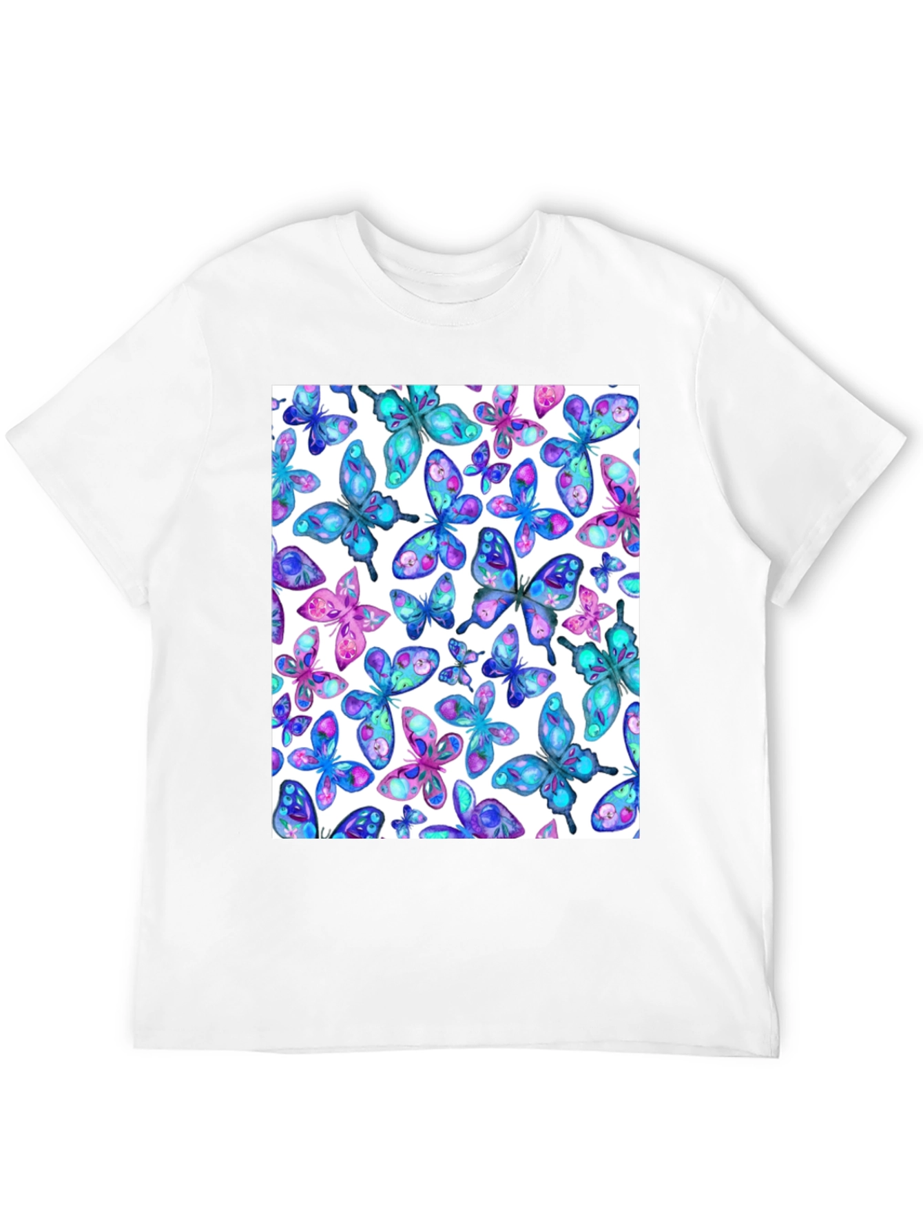 Butterfly Print Black T-Shirt