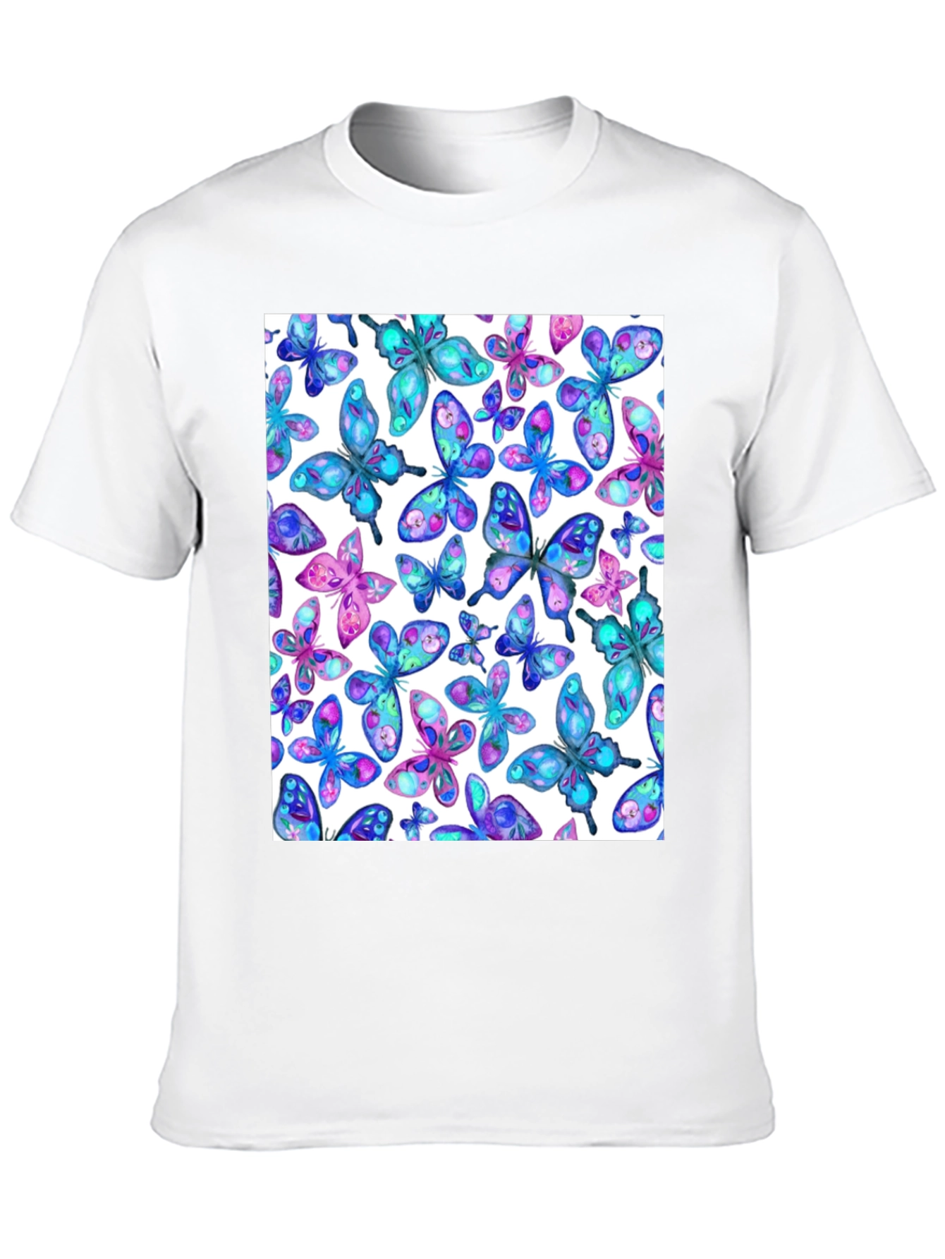 Butterfly Print Black T-Shirt