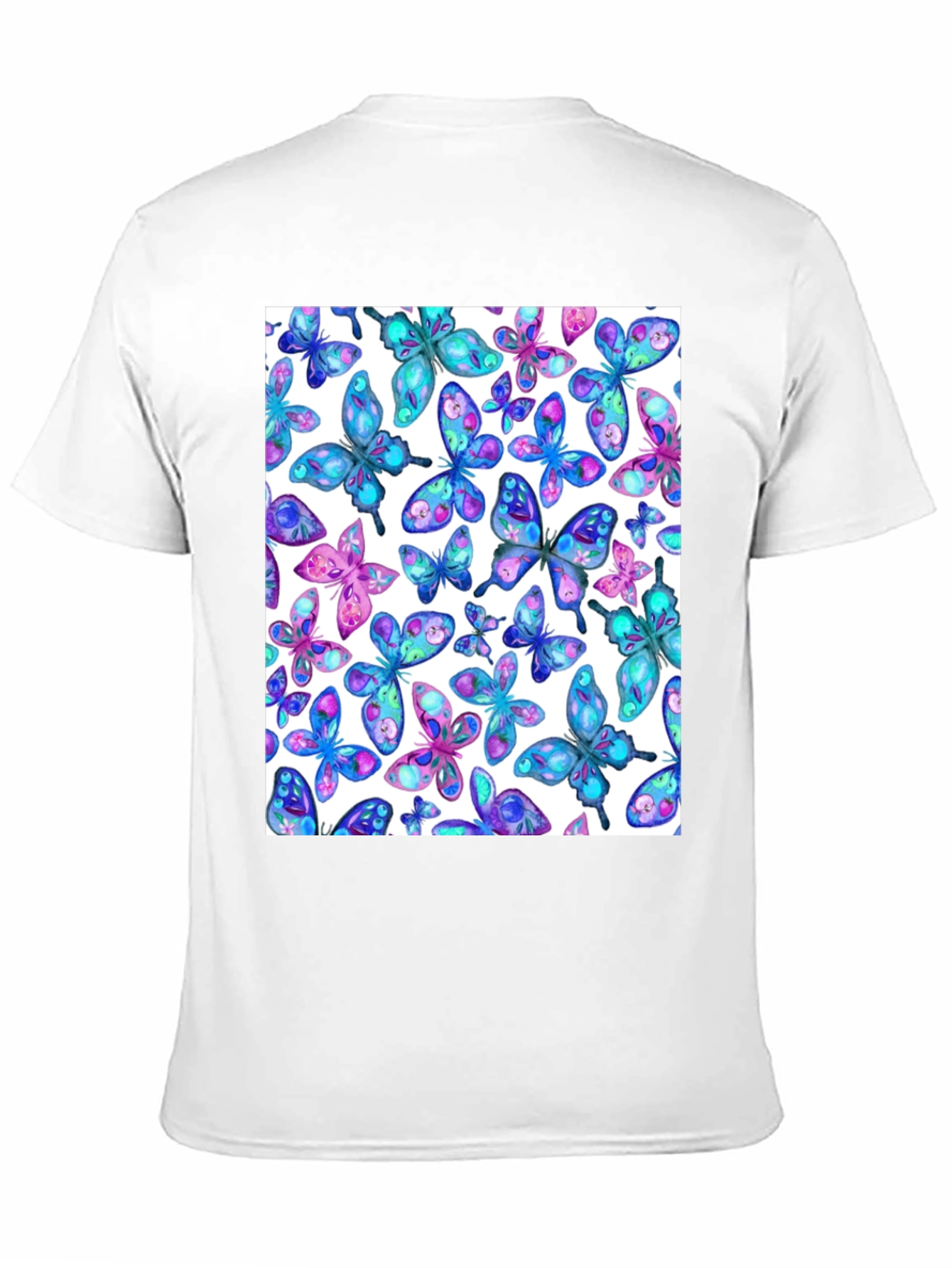 Butterfly Print Black T-Shirt