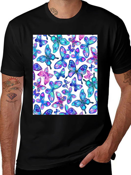 Butterfly Print Black T-Shirt