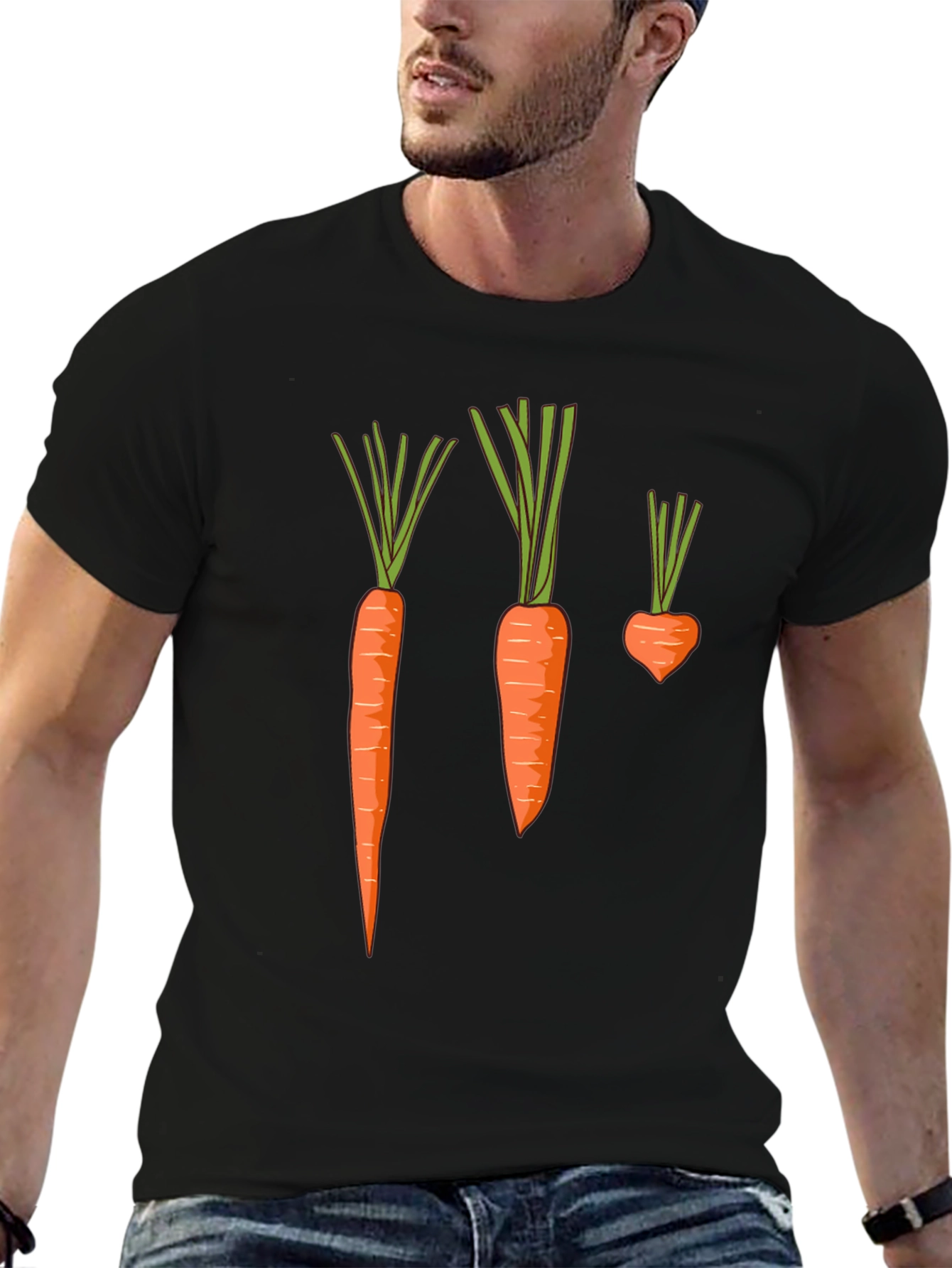 Carrot Graphic Tee - Black Cotton T-Shirt
