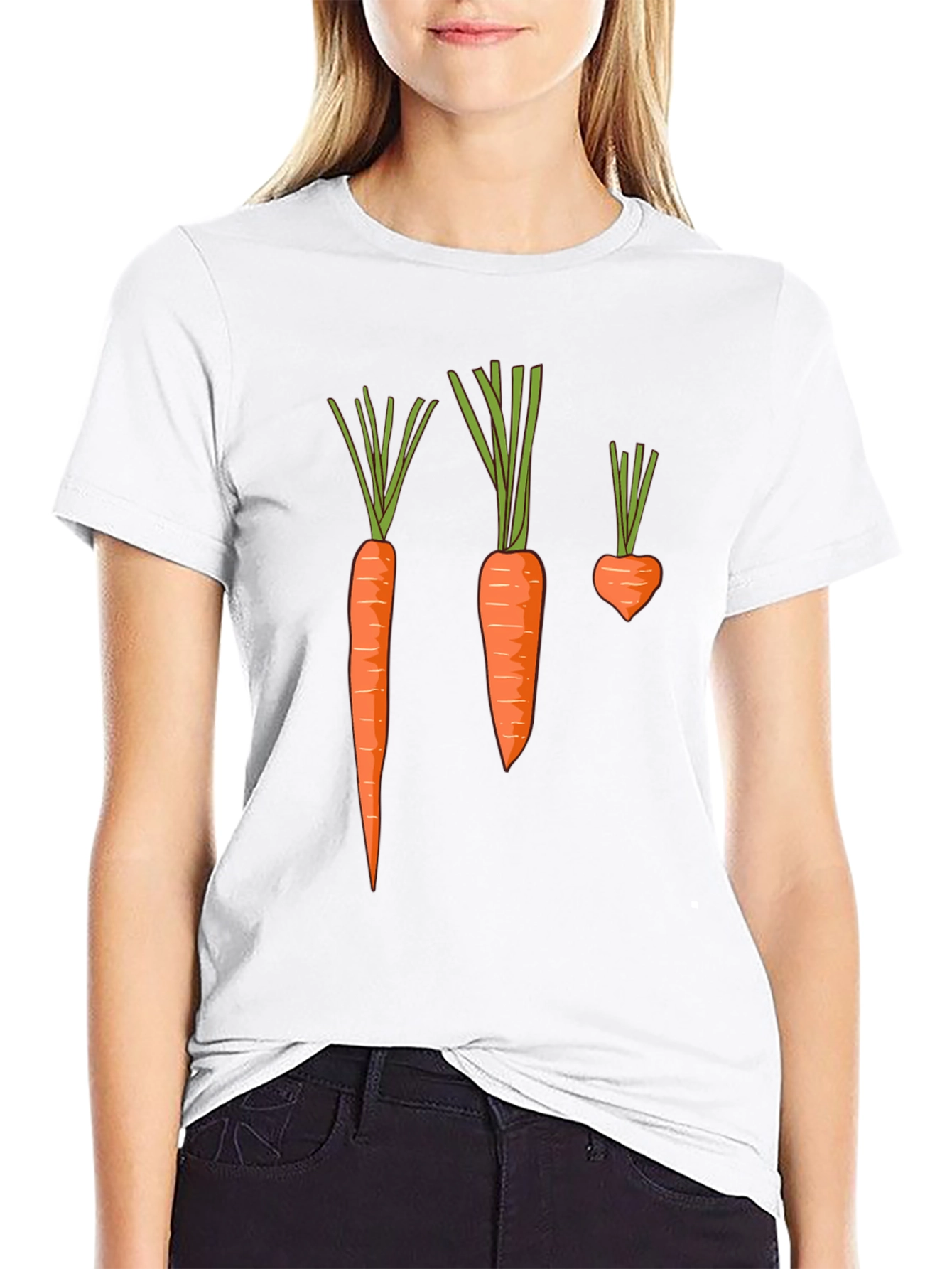 Carrot Graphic Tee - Black Cotton T-Shirt