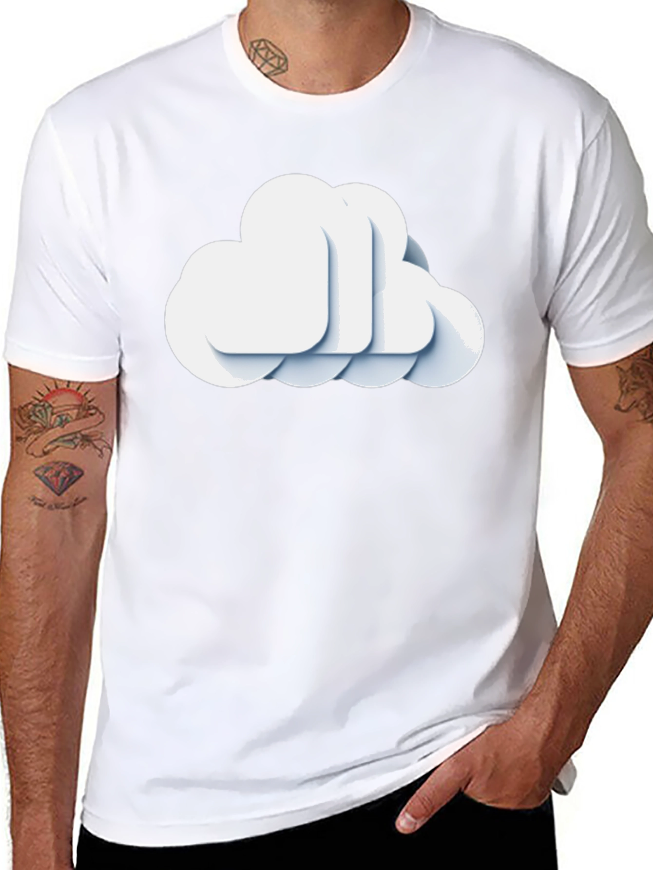 Cloud Graphic Black T-Shirt - Modern Style