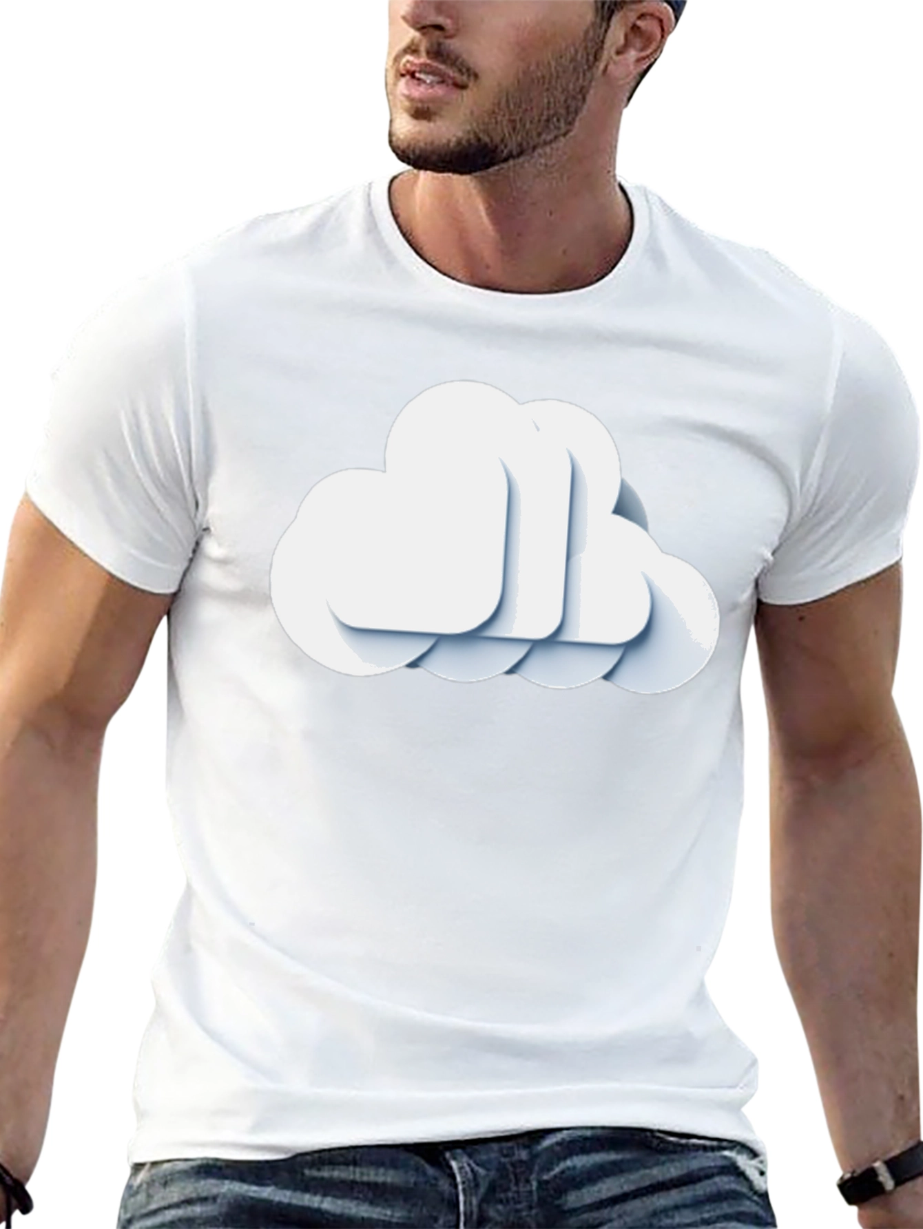 Cloud Graphic Black T-Shirt - Modern Style
