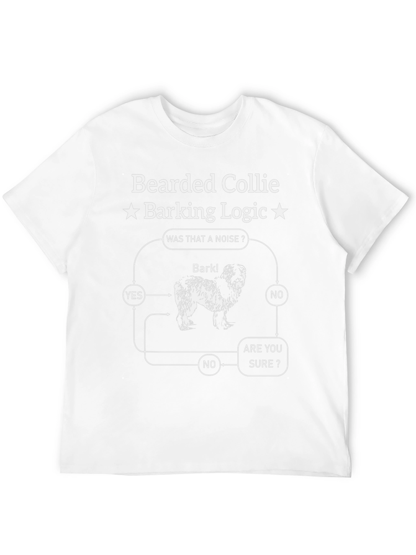 Bearded Collie Barking Logic T-Shirt - Funny Dog Tee