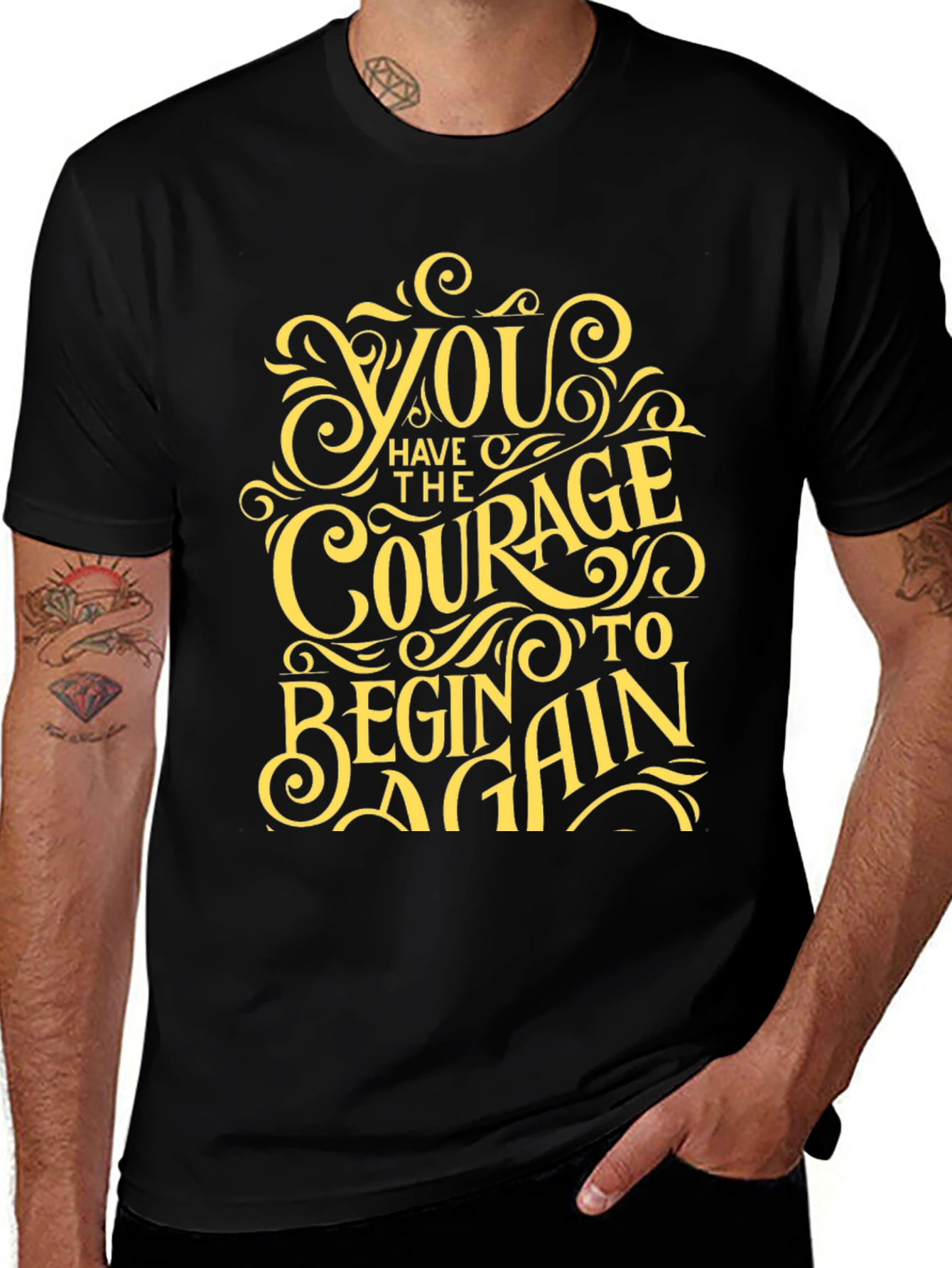 Courage to Begin Again Graphic Tee - Motivational T-Shirt