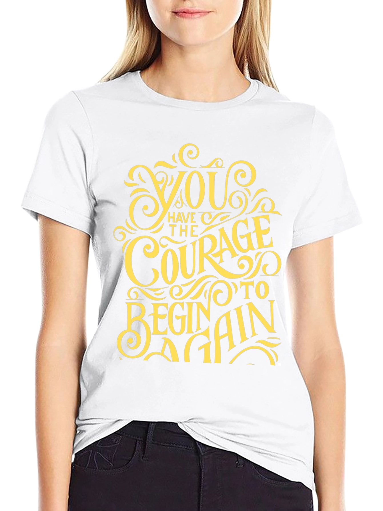 Courage to Begin Again Graphic Tee - Motivational T-Shirt