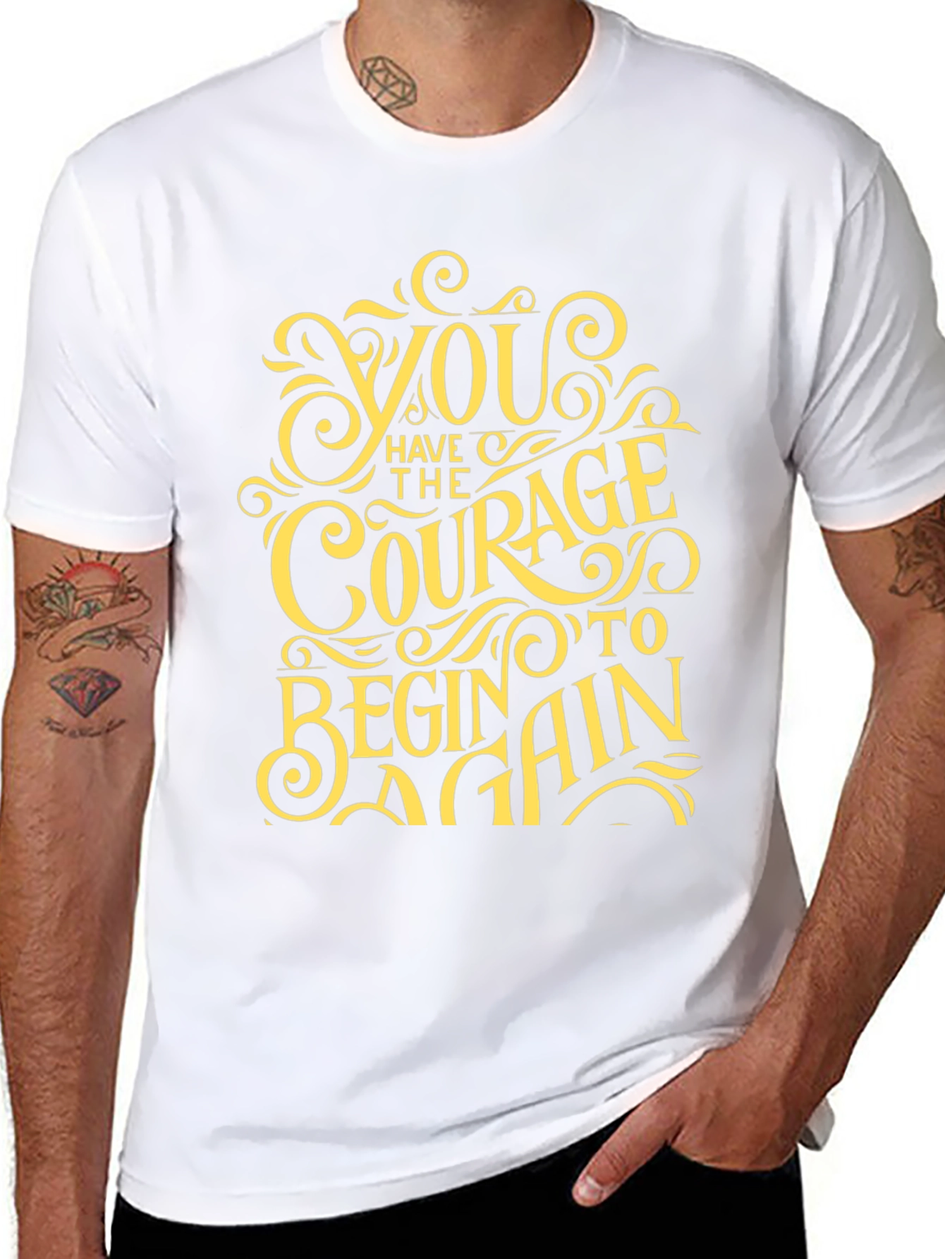 Courage to Begin Again Graphic Tee - Motivational T-Shirt