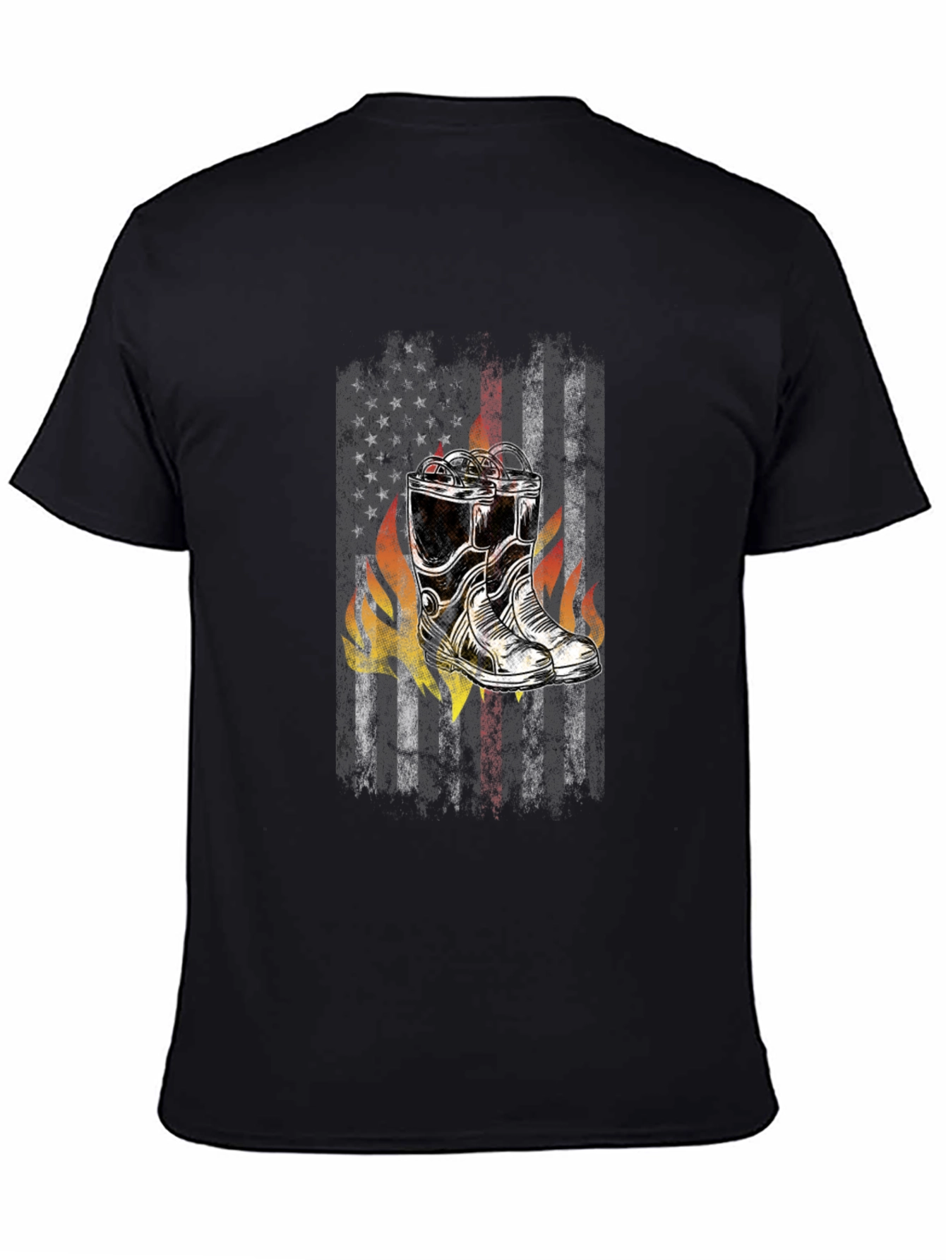 Firefighter Boots American Flag T-Shirt