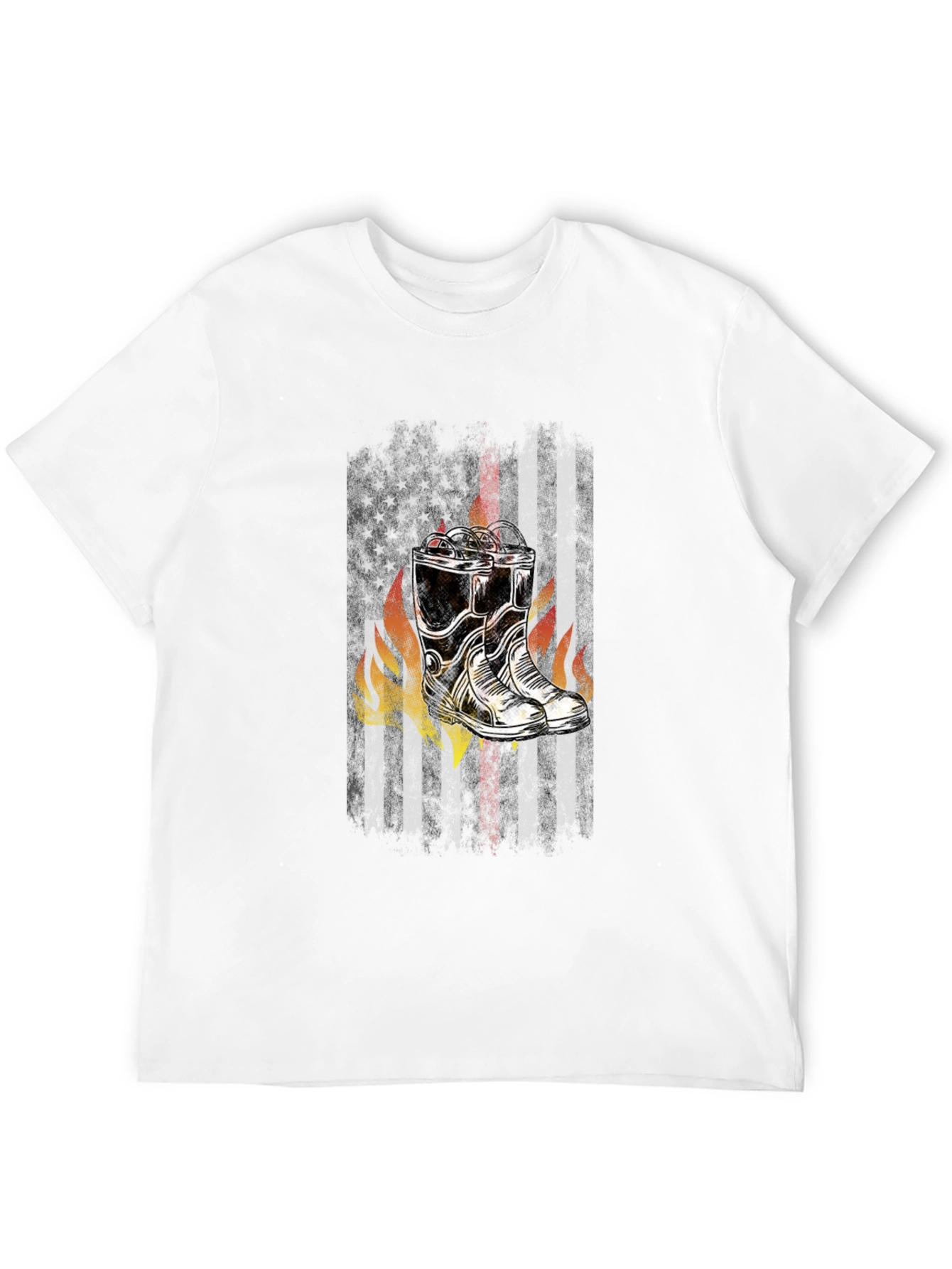 Firefighter Boots American Flag T-Shirt