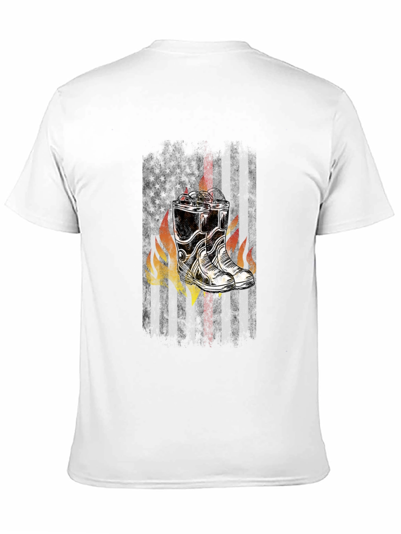 Firefighter Boots American Flag T-Shirt