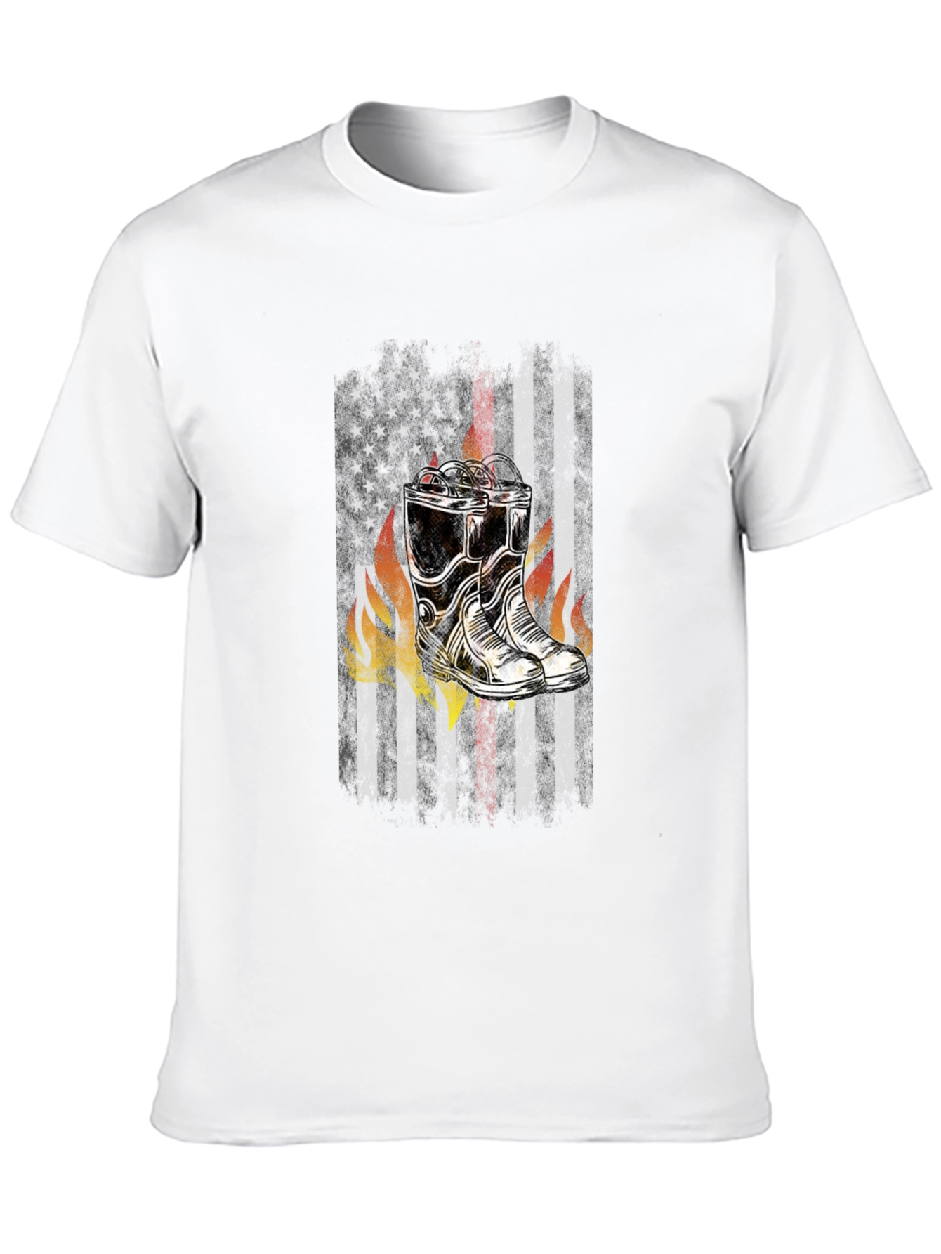 Firefighter Boots American Flag T-Shirt