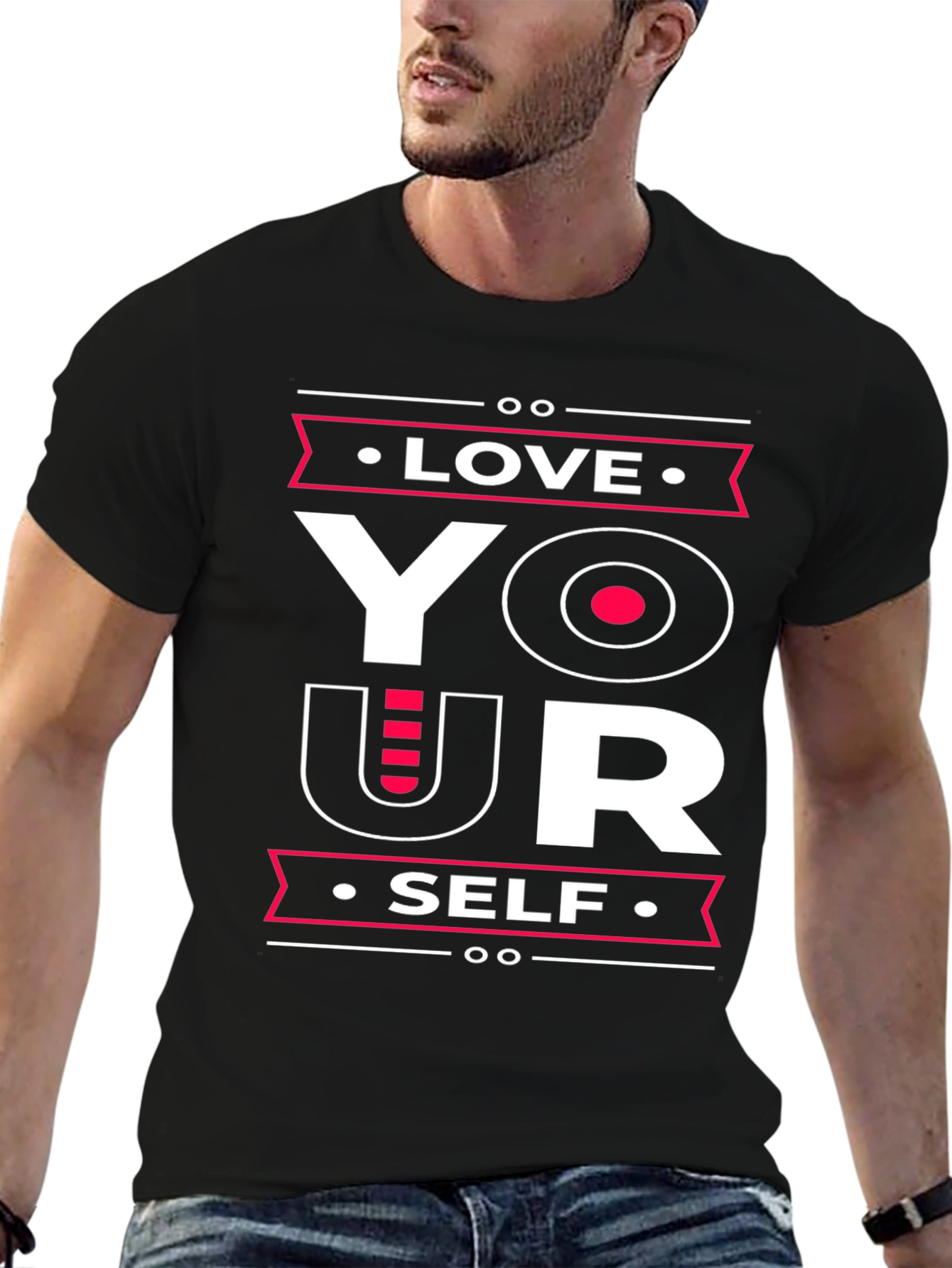 Love Yourself Graphic Tee - Black Cotton T-Shirt
