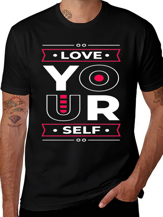 Love Yourself Graphic Tee - Black Cotton T-Shirt