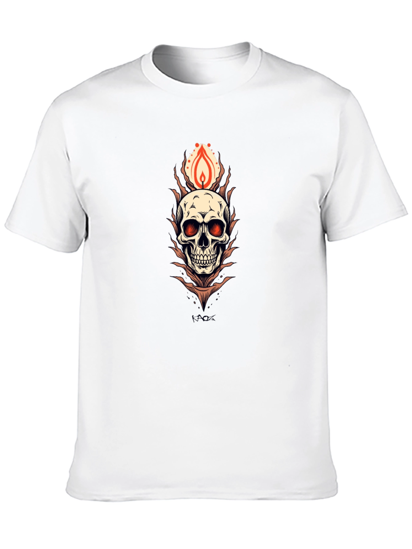 Skull Flame Graphic Tee - Mens Black T-Shirt