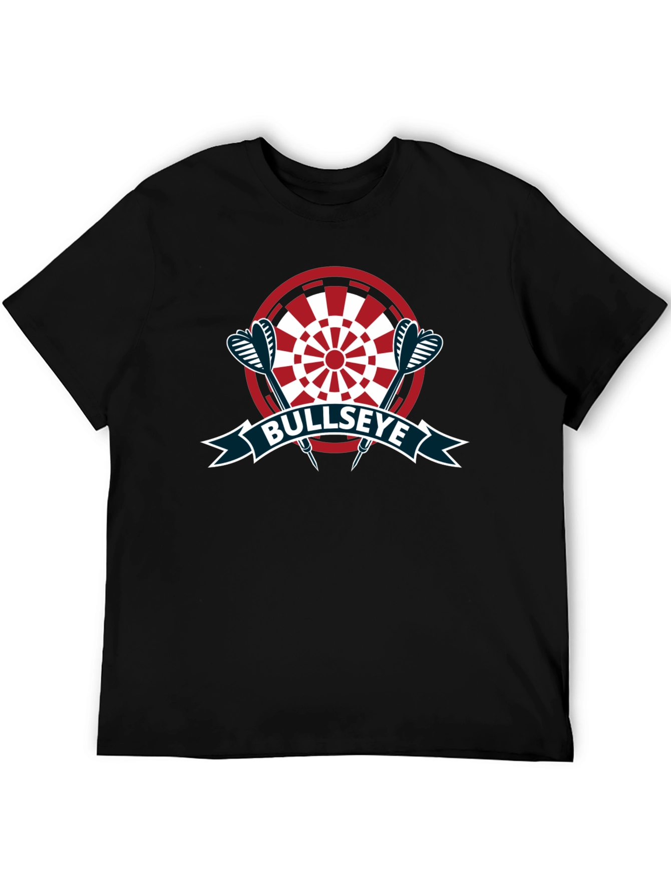 Bullseye Dartboard Graphic Tee - Black Casual T-Shirt