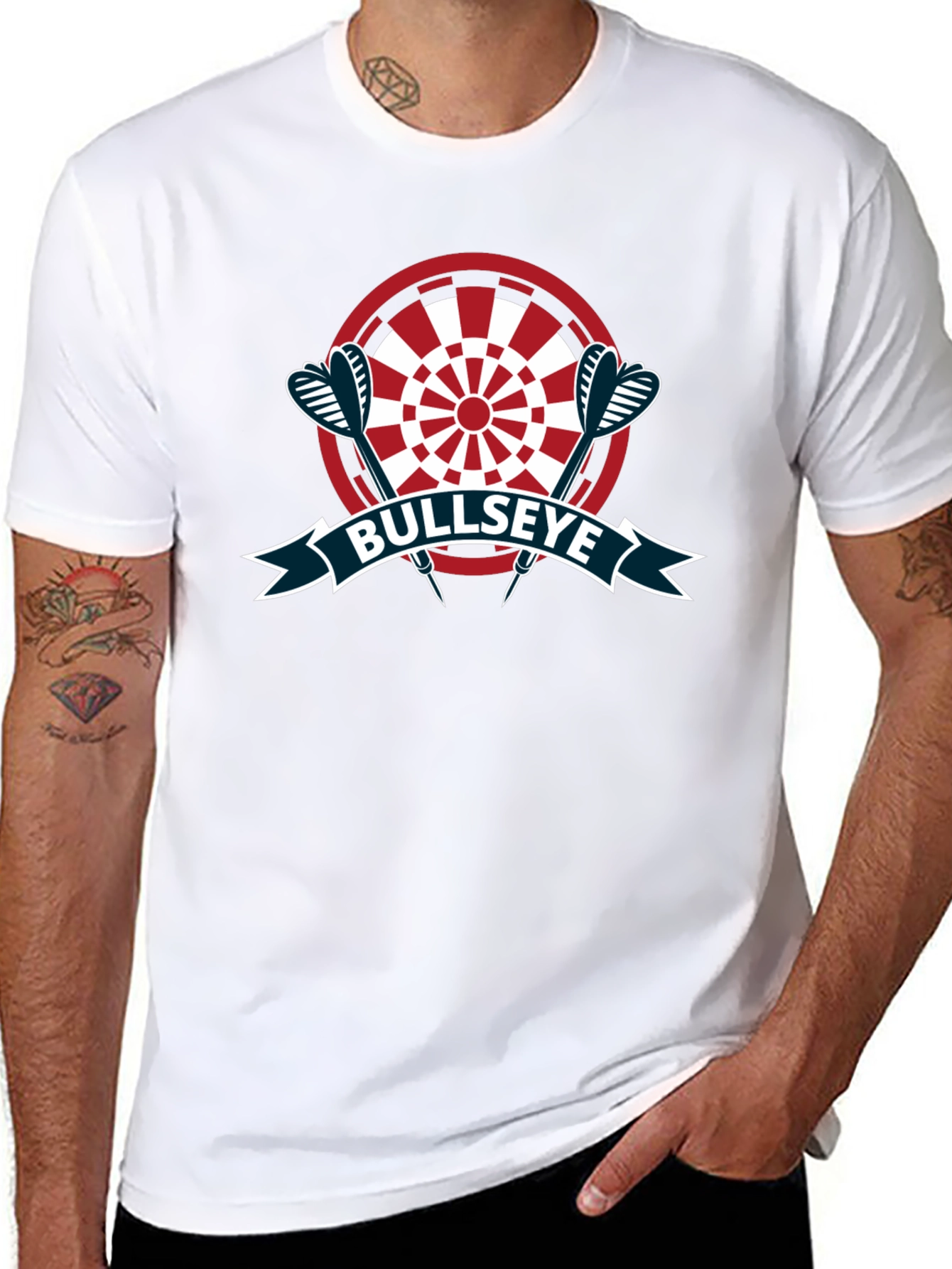 Bullseye Dartboard Graphic Tee - Black Casual T-Shirt