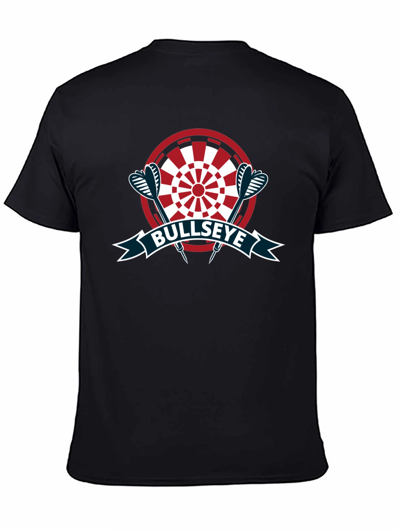 Bullseye Dartboard Graphic Tee - Black Casual T-Shirt