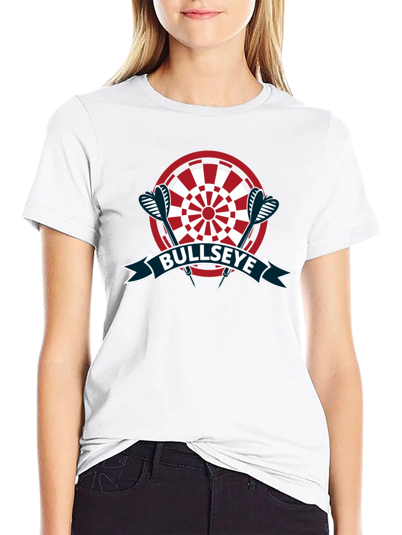 Bullseye Dartboard Graphic Tee - Black Casual T-Shirt