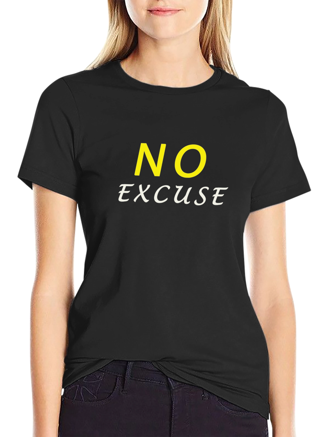 No Excuse Graphic Tee - Motivational Black T-Shirt