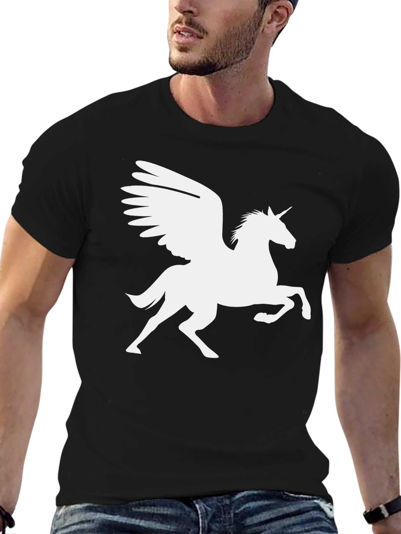 Black Unicorn Pegasus Graphic Tee