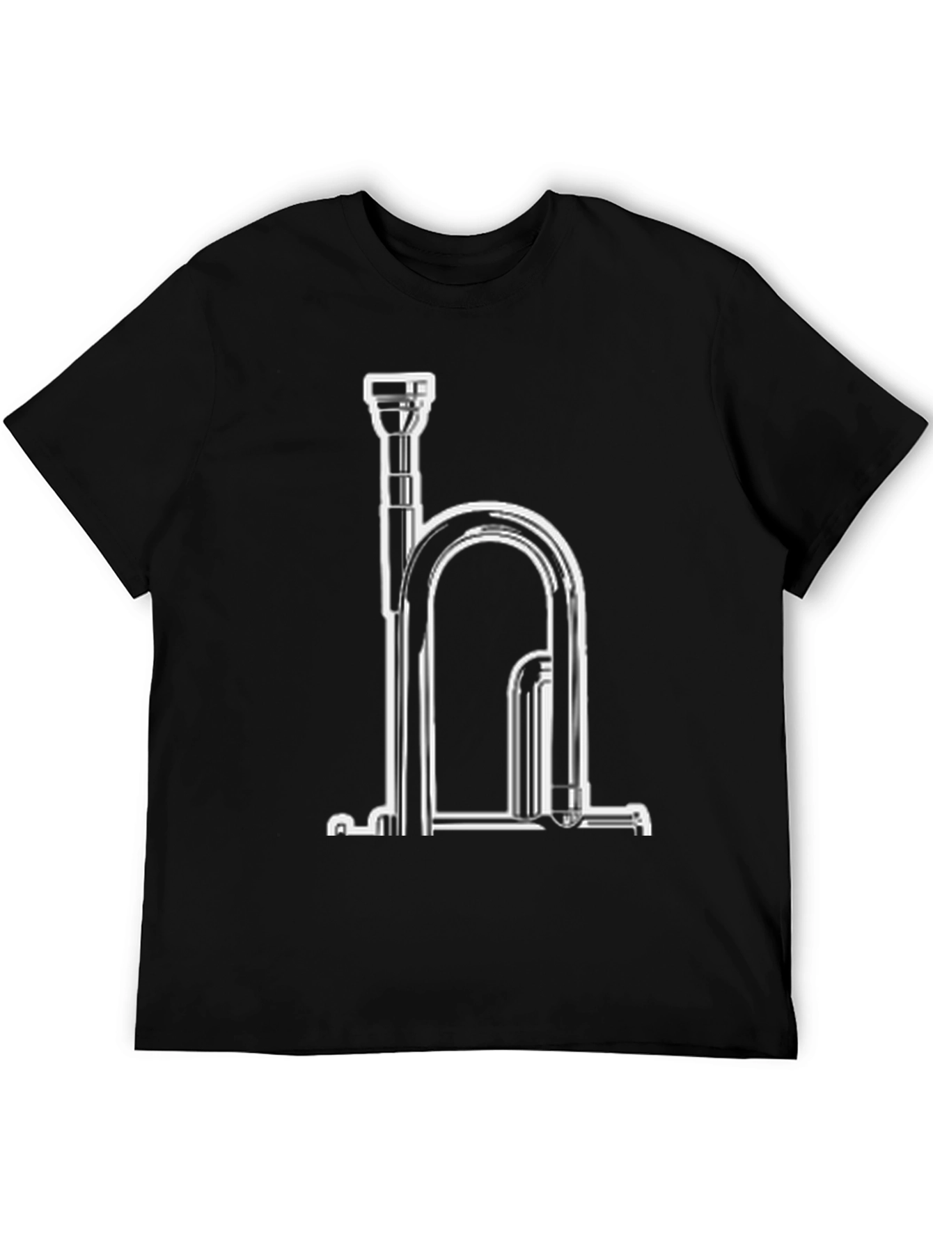 Musical Instrument Graphic Tee - Black Cotton Blend