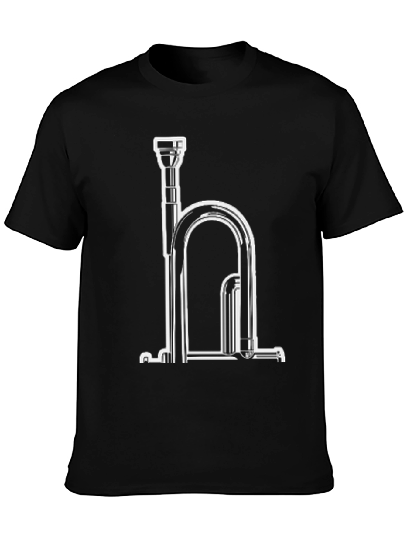 Musical Instrument Graphic Tee - Black Cotton Blend