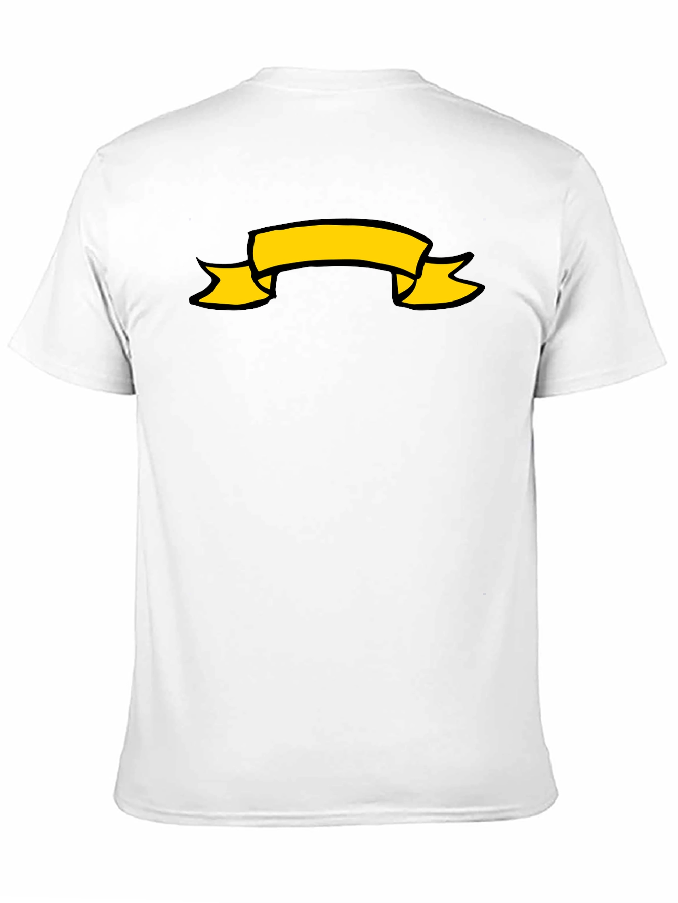 Black T-Shirt with Yellow Banner Graphic