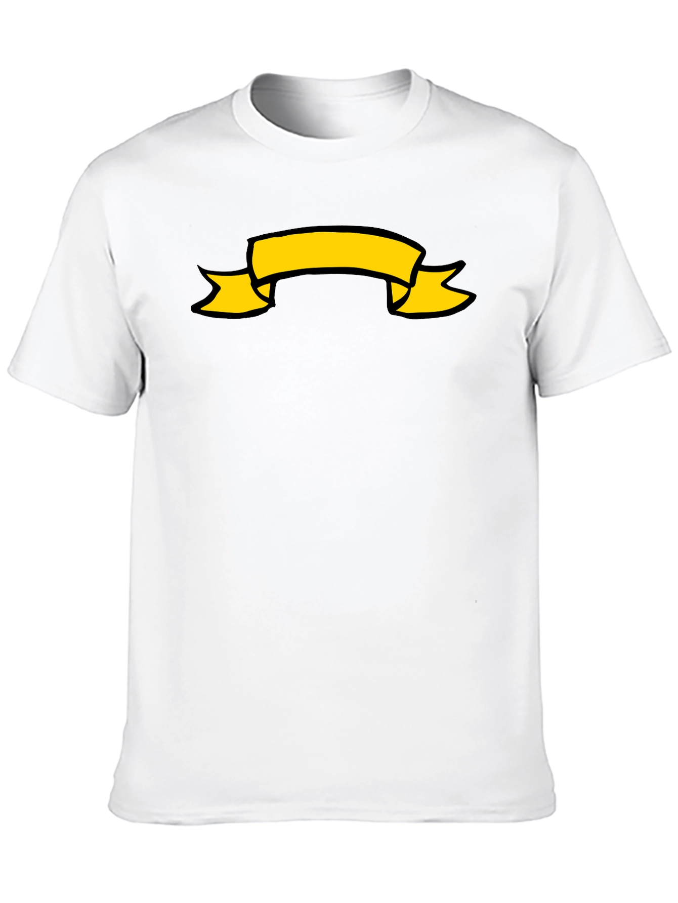 Black T-Shirt with Yellow Banner Graphic