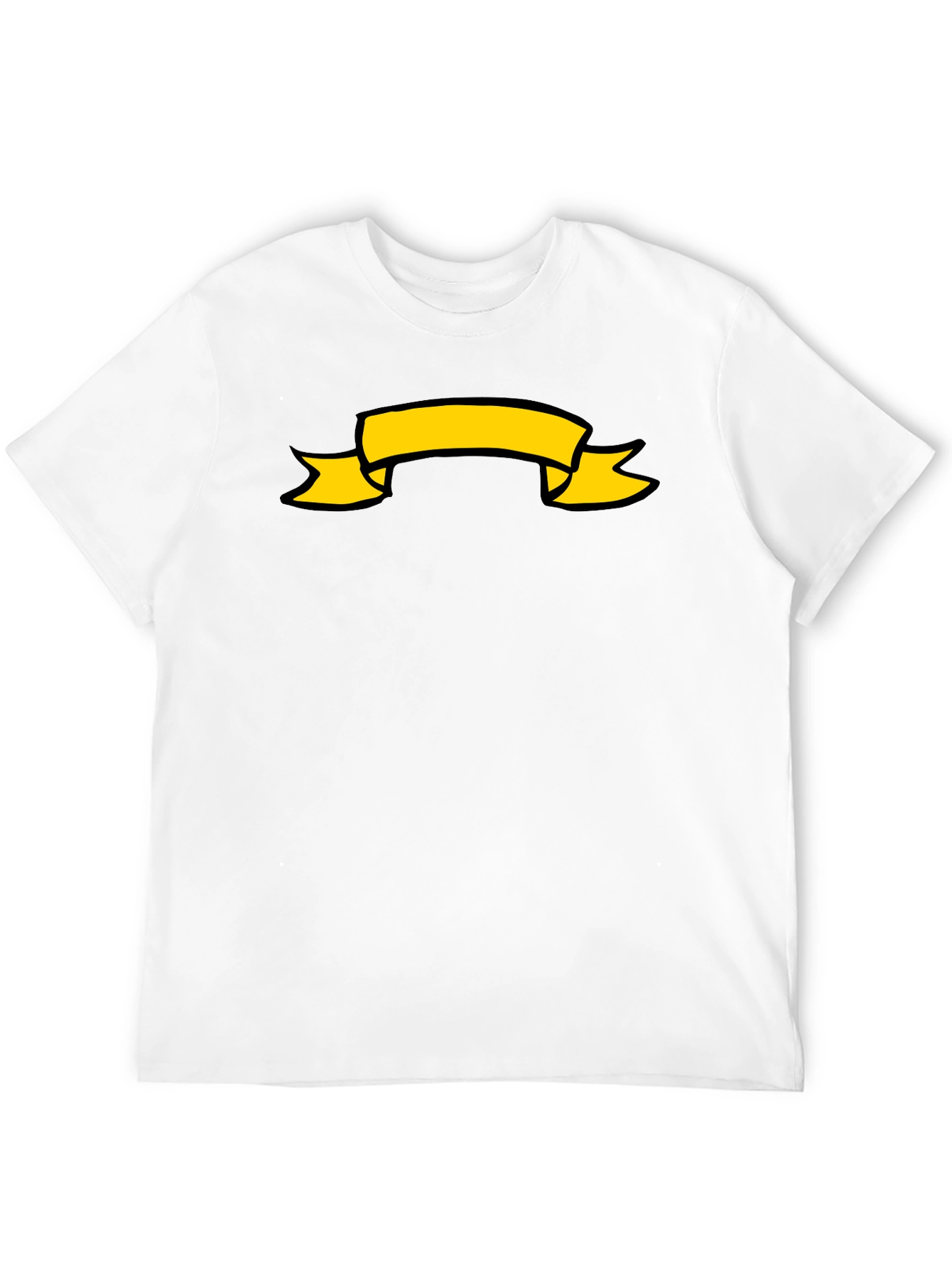 Black T-Shirt with Yellow Banner Graphic