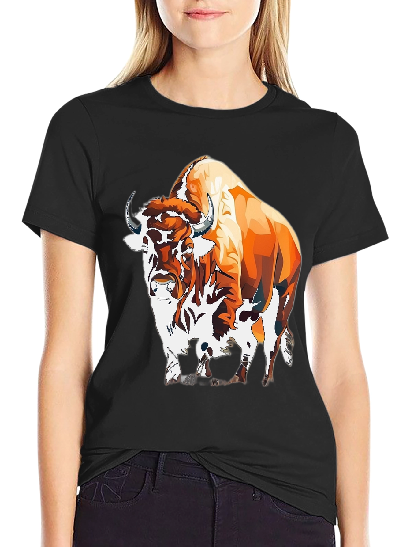 Buffalo Graphic Tee - Cool Animal Design Shirt