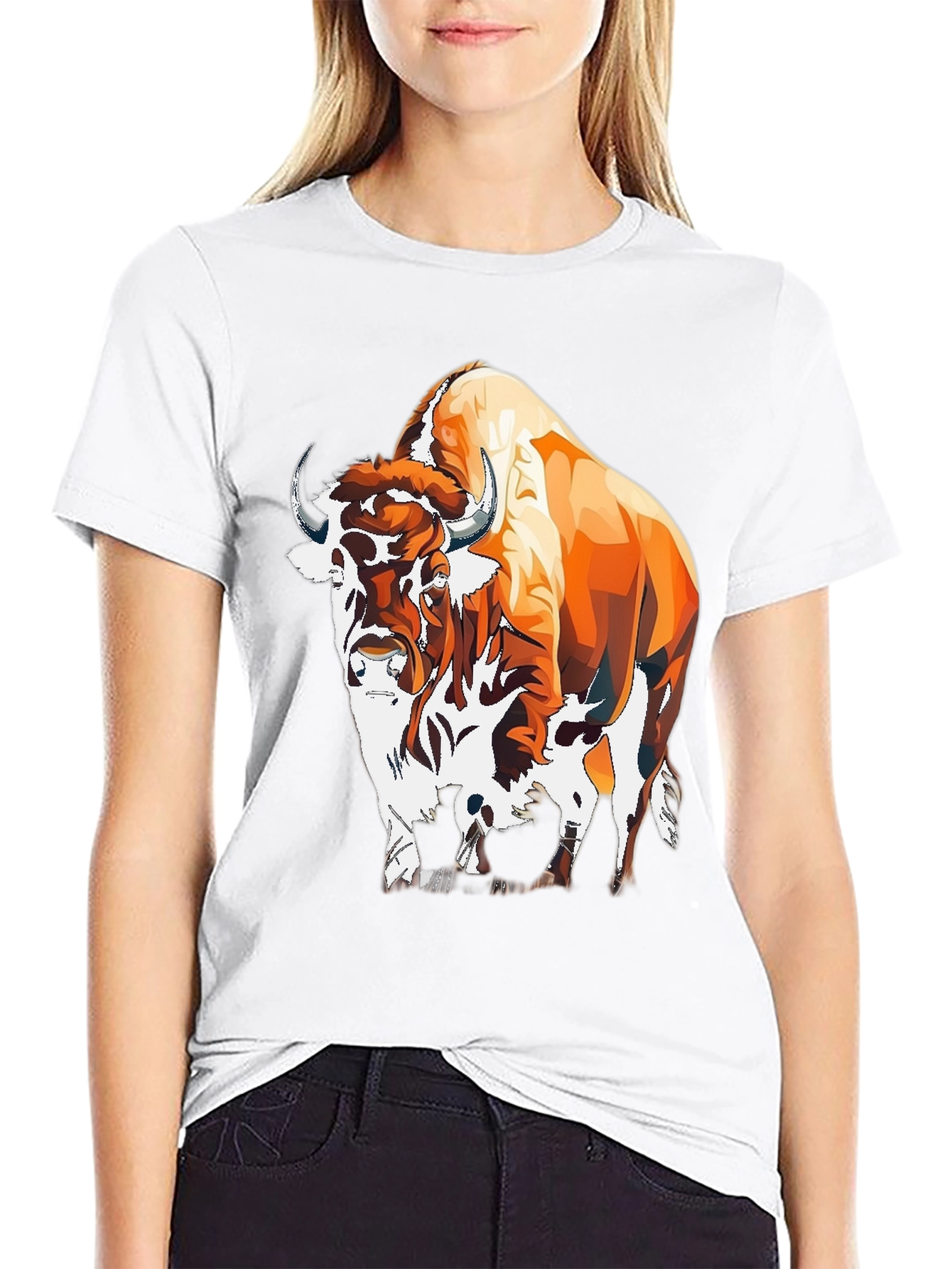 Buffalo Graphic Tee - Cool Animal Design Shirt