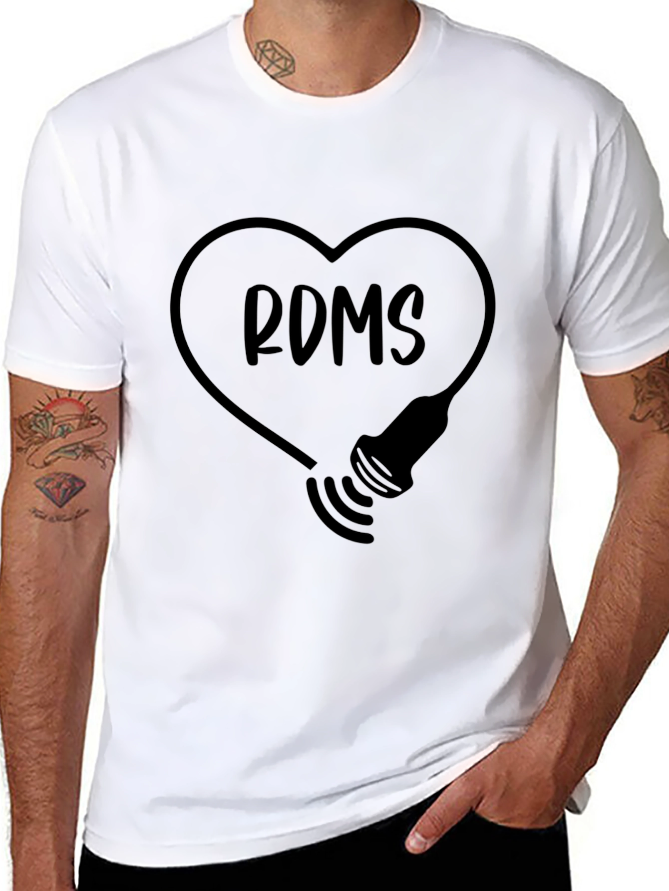 RDMS Heartbeat Ultrasound T-Shirt - Black