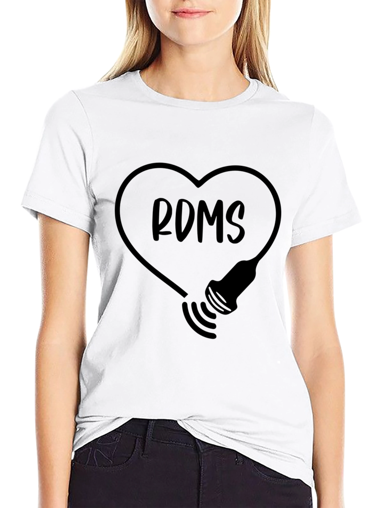 RDMS Heartbeat Ultrasound T-Shirt - Black