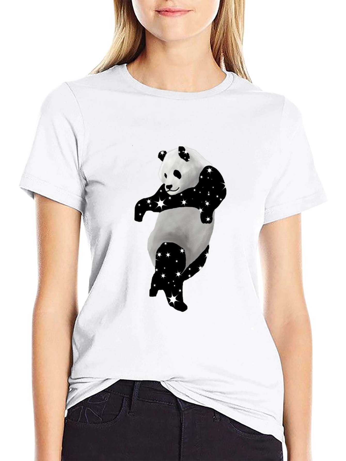 Dancing Panda Starry Black T-Shirt