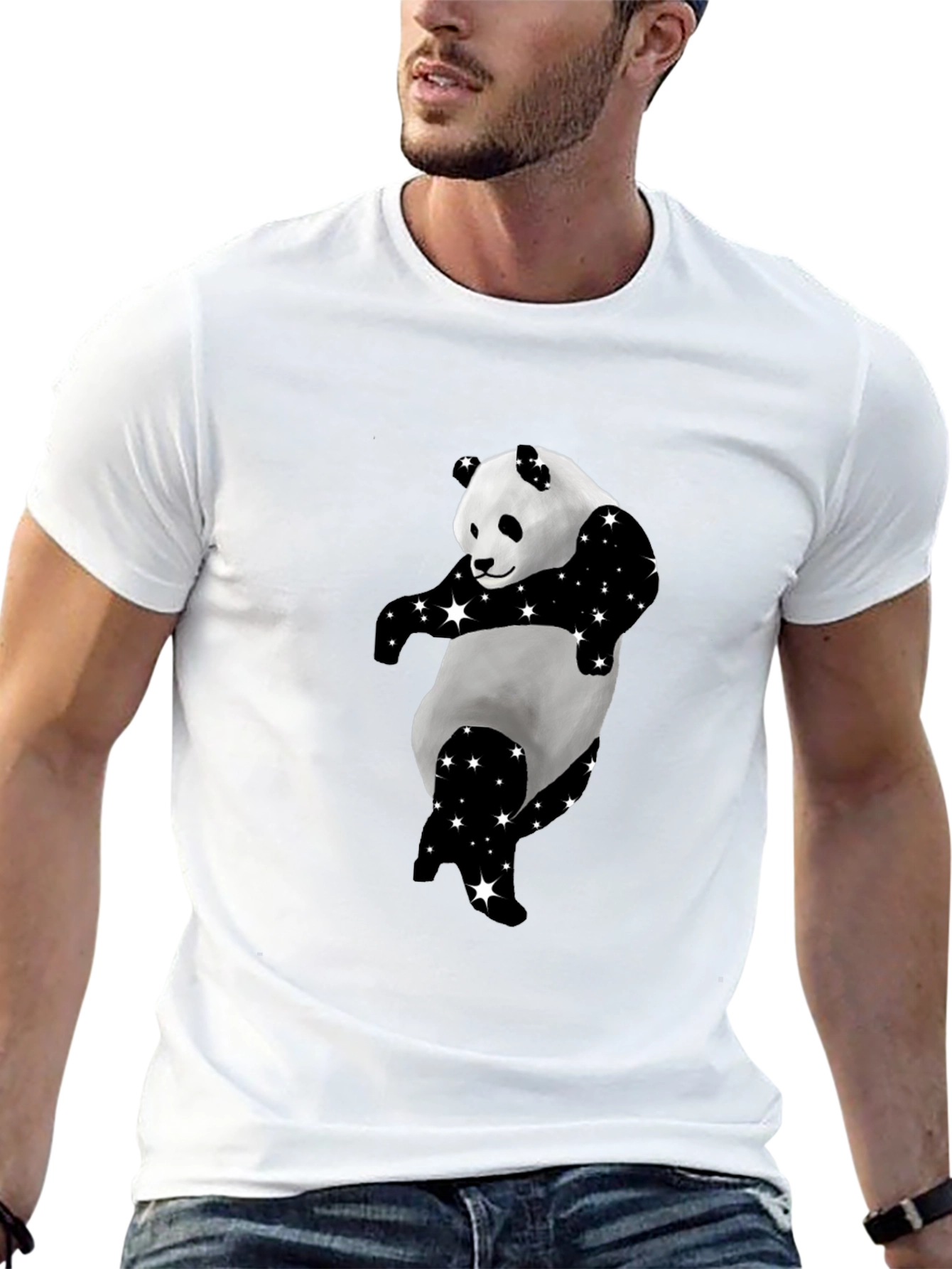 Dancing Panda Starry Black T-Shirt