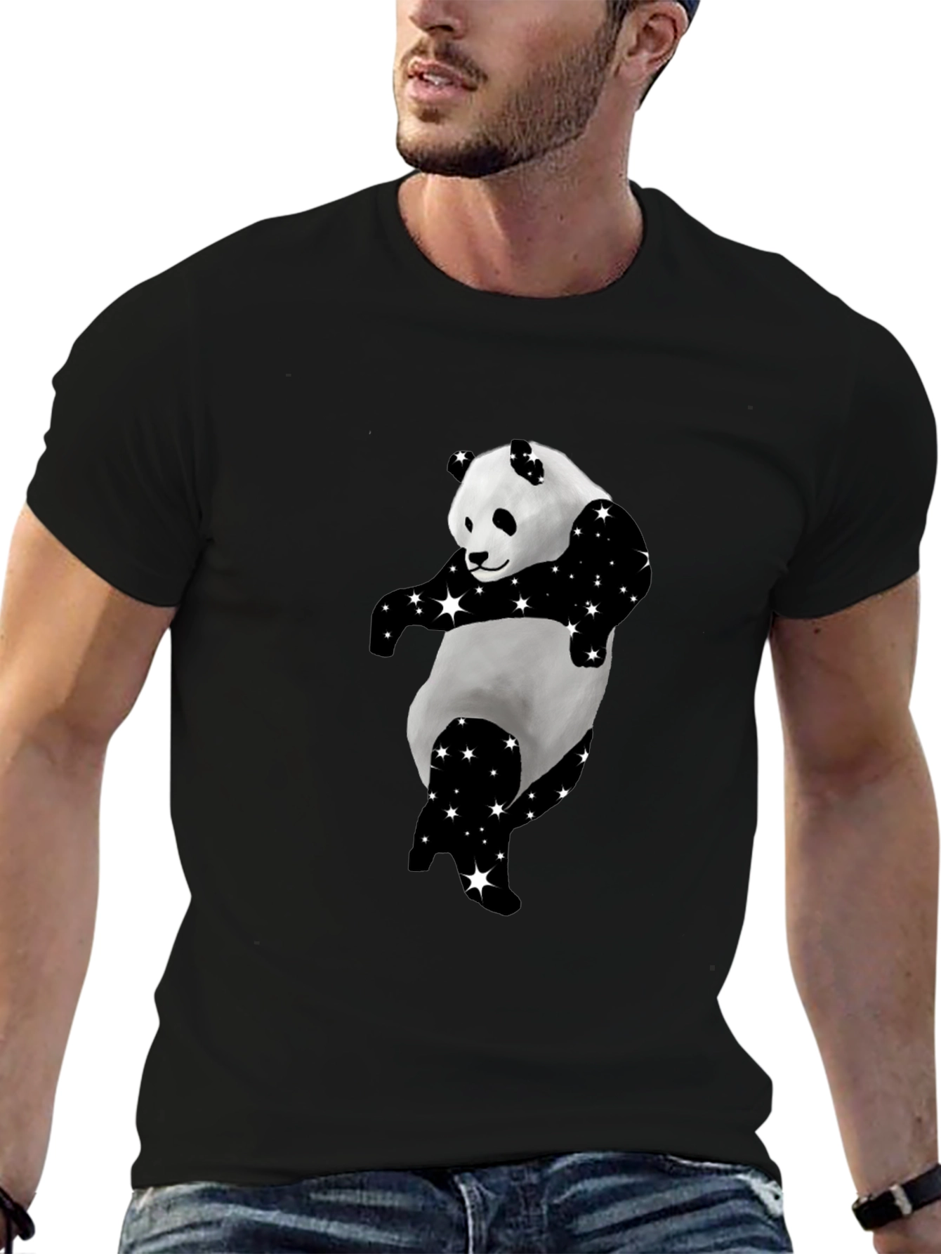 Dancing Panda Starry Black T-Shirt