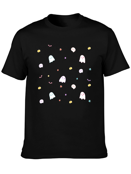 Cute Spooky Season Ghost Pattern T-Shirt