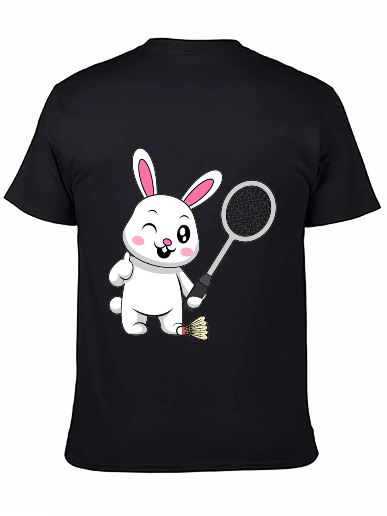 Badminton Bunny Black T-Shirt