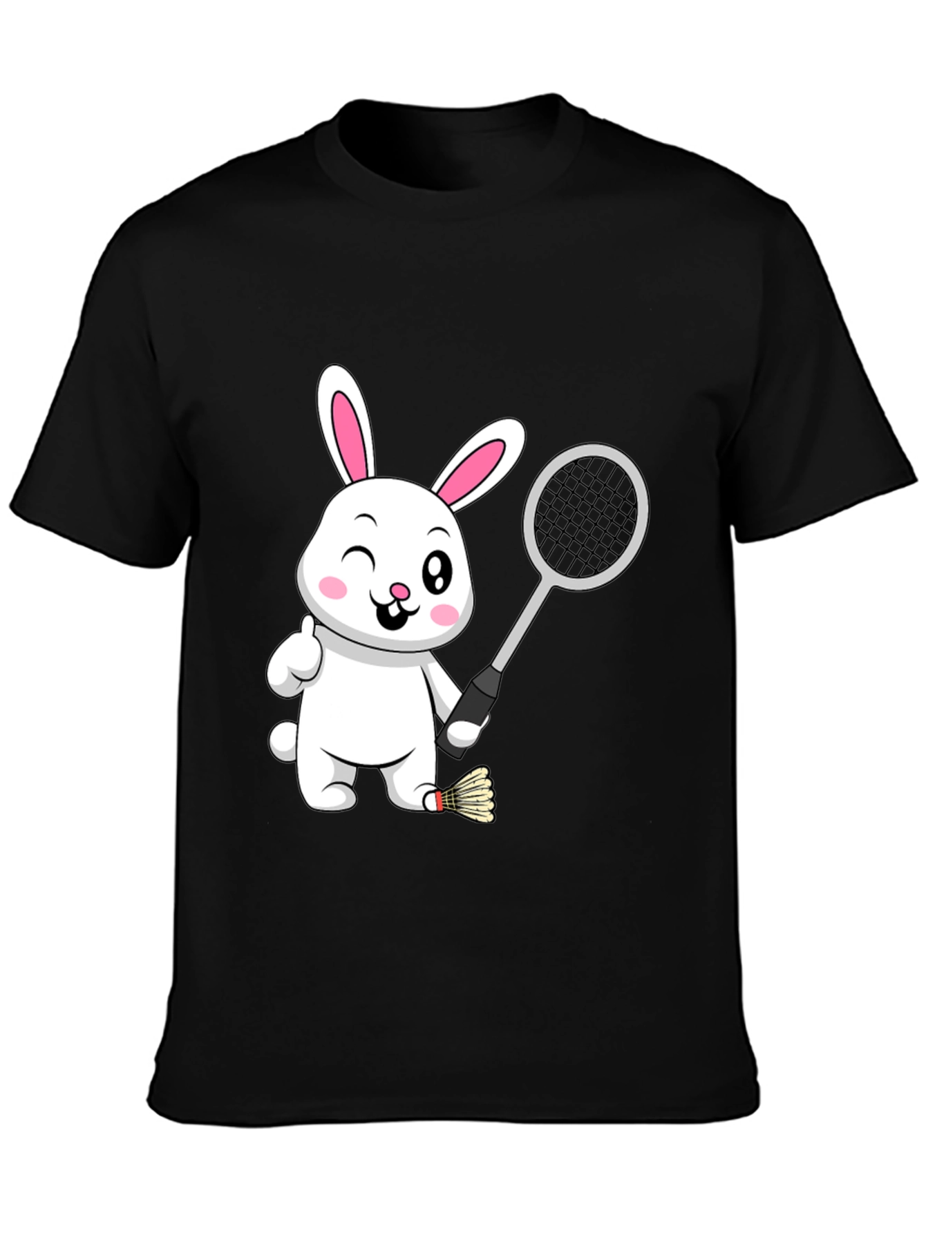 Badminton Bunny Black T-Shirt