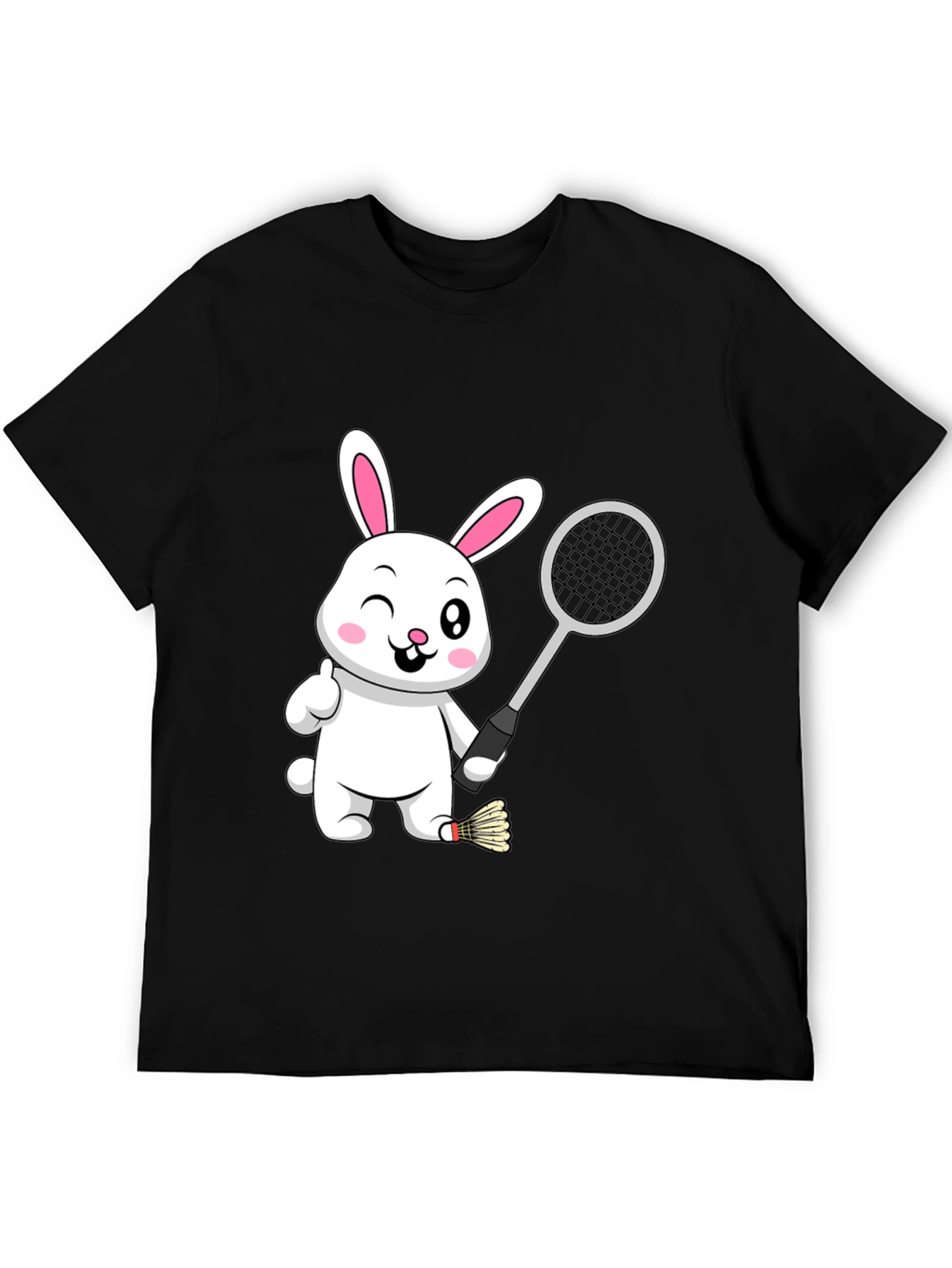 Badminton Bunny Black T-Shirt