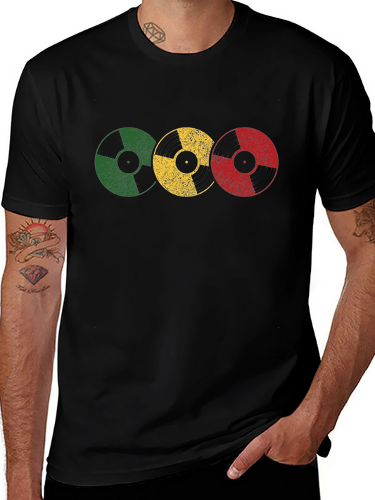 Rasta Vinyl Record Graphic Tee - Black T-Shirt