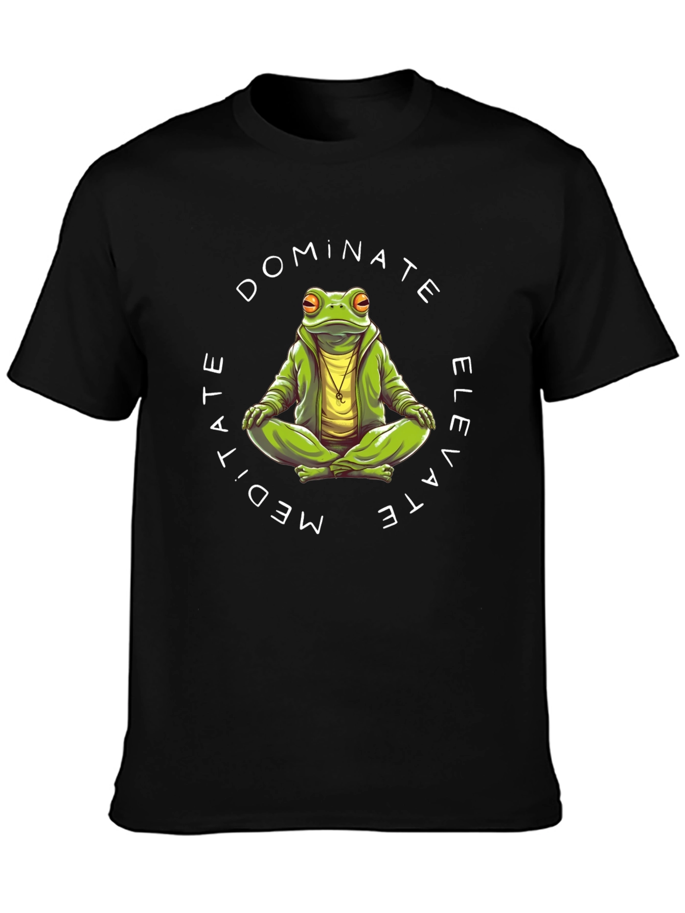 Meditate Dominate Elevate Frog Graphic T-Shirt