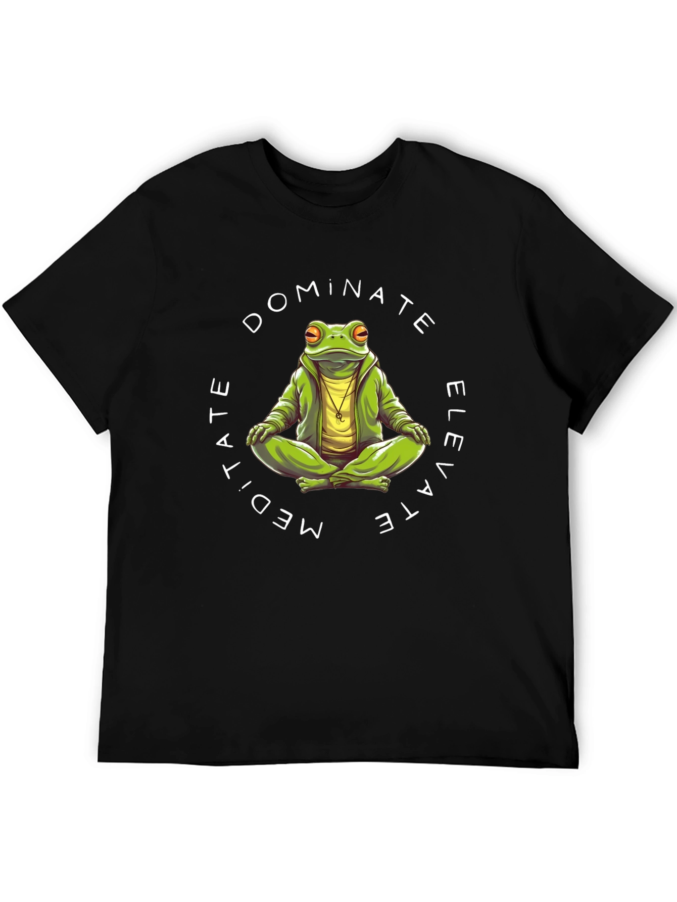 Meditate Dominate Elevate Frog Graphic T-Shirt